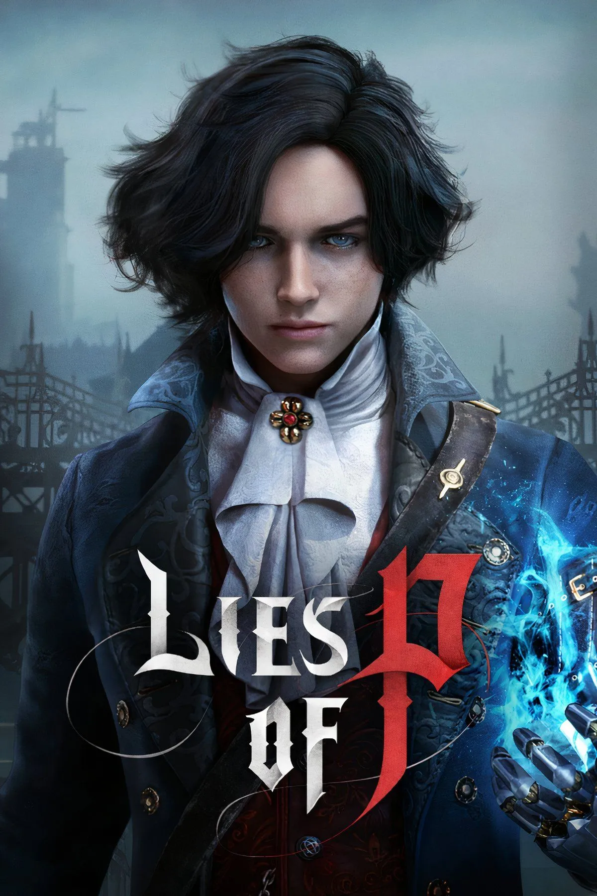 nhân vật P trong game Lies of P đứng giữa khung cảnh đổ nát