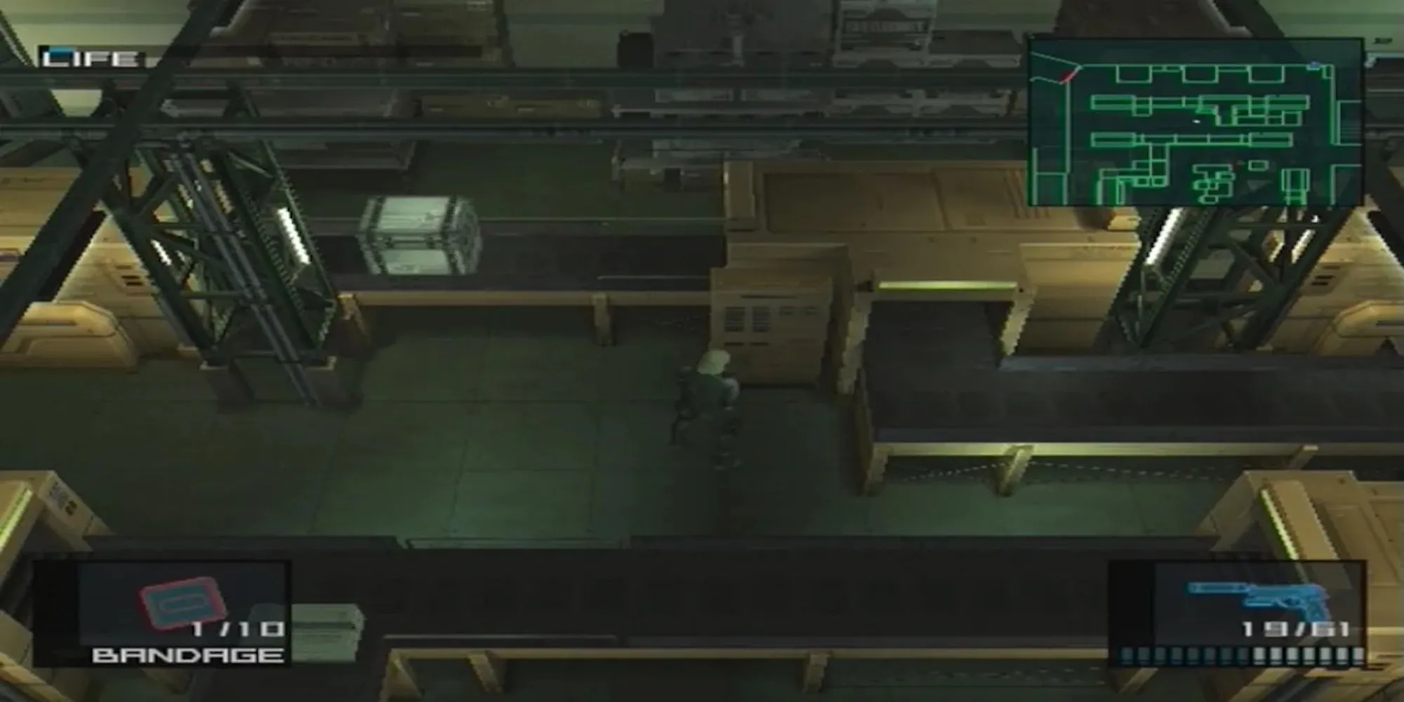 Nhân vật Raiden nhìn về phía xa trong một cảnh của game Metal Gear Solid 2: Sons of Liberty trên PS2