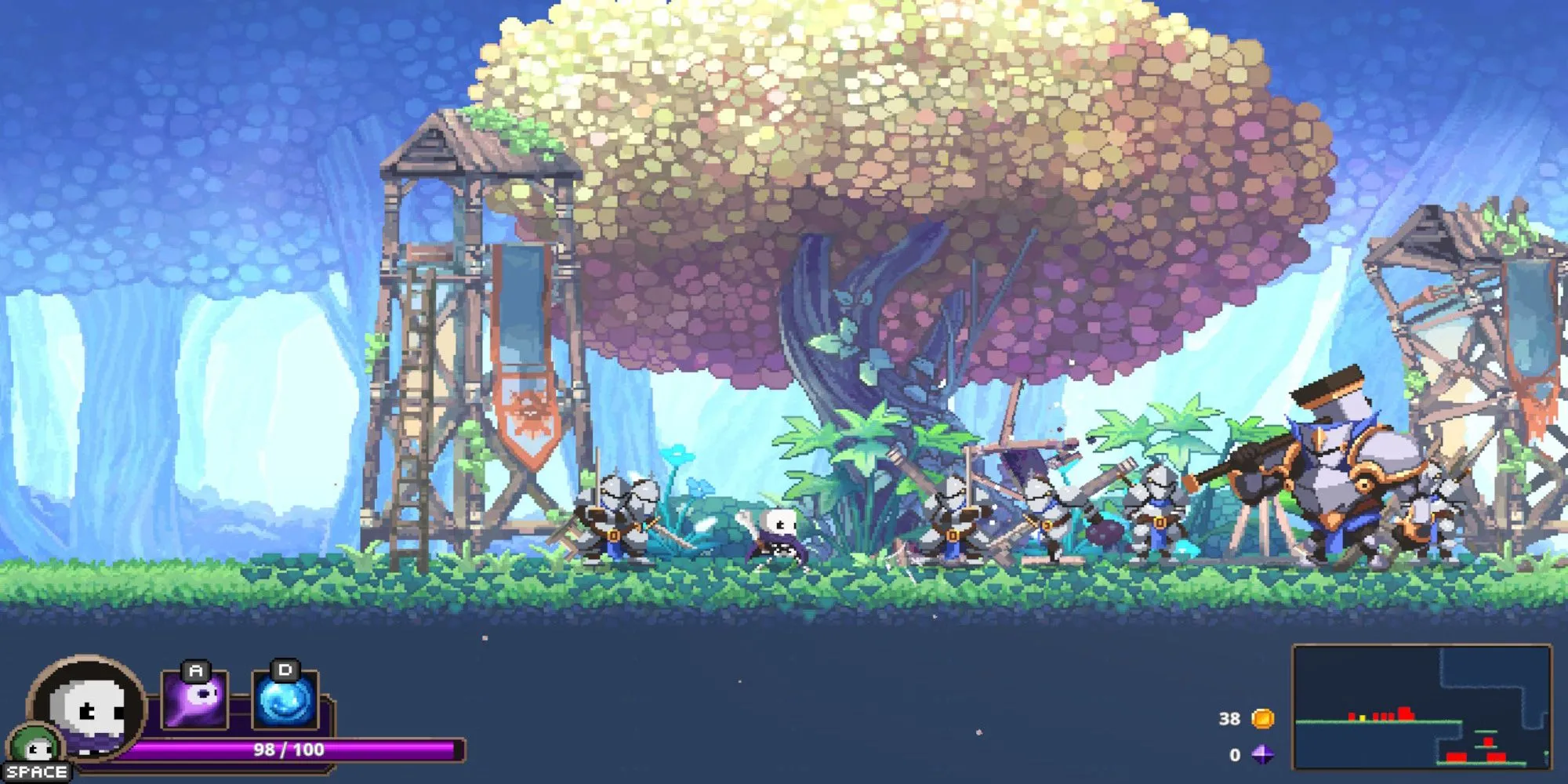 Nhân vật Skul với chiếc đầu lâu chiến binh dũng mãnh trong game Skul: The Hero Slayer