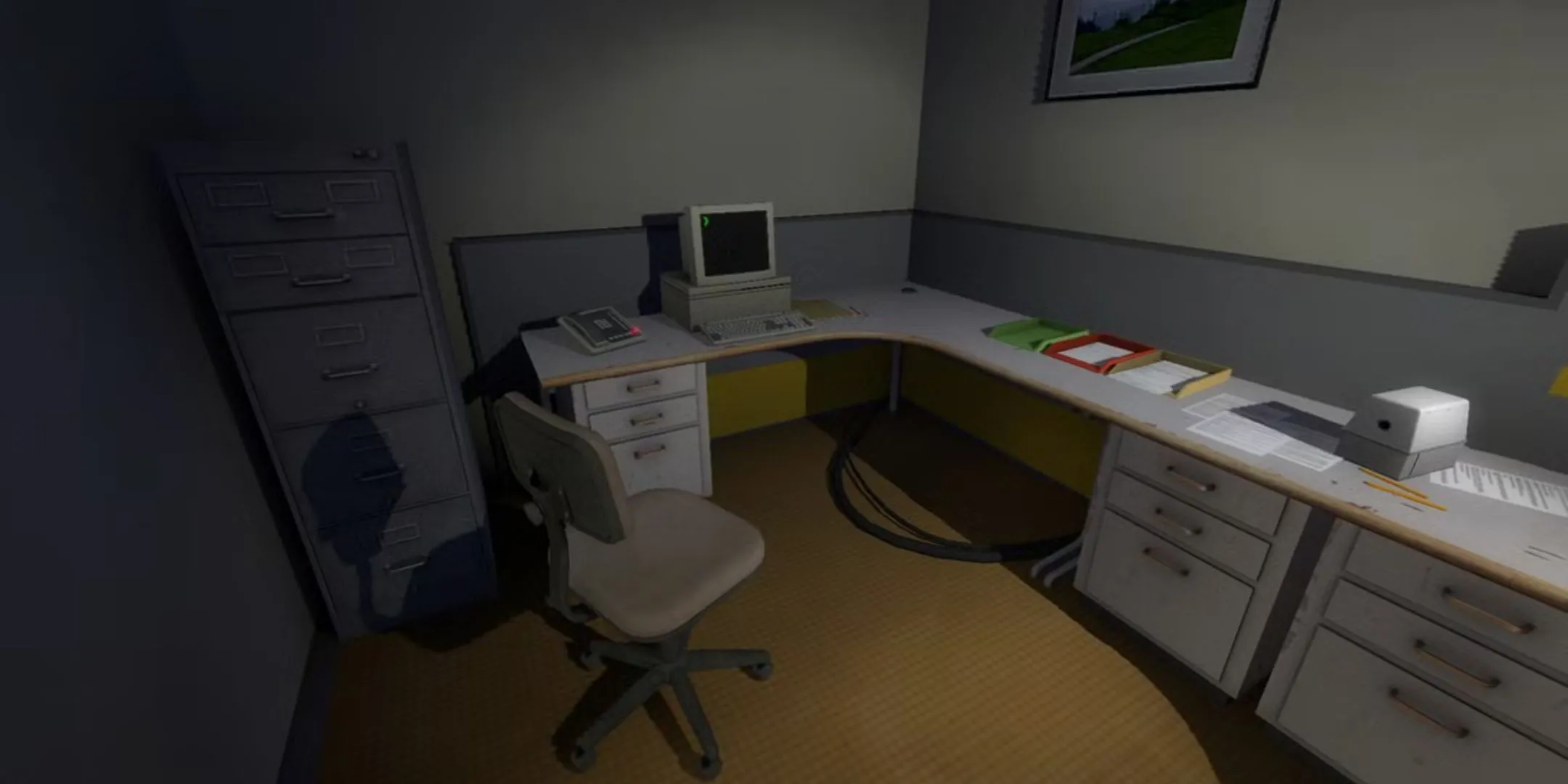 Nhân vật Stanley trong The Stanley Parable, một tựa game khám phá với nhiều kết thúc độc đáo và hài hước