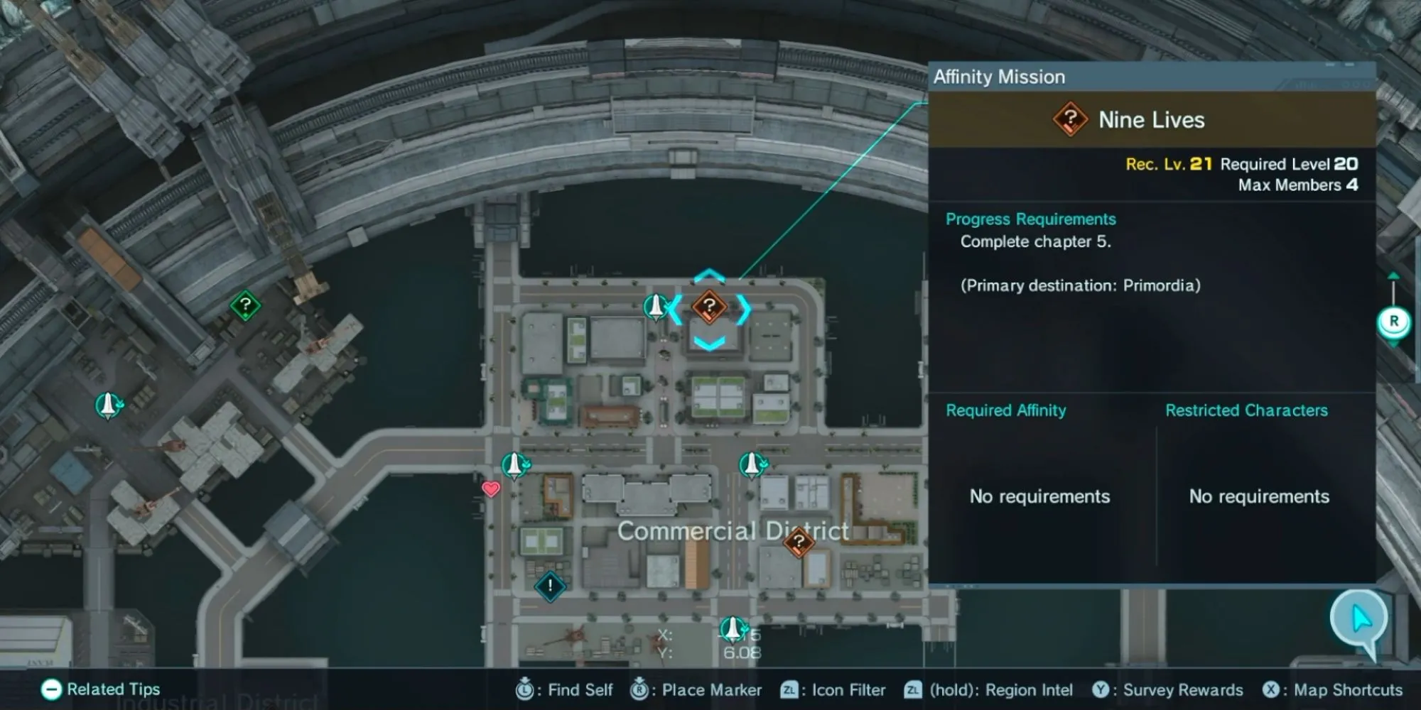 NPC Matthias đang giao nhiệm vụ Nine Lives cho người chơi trong Xenoblade Chronicles X