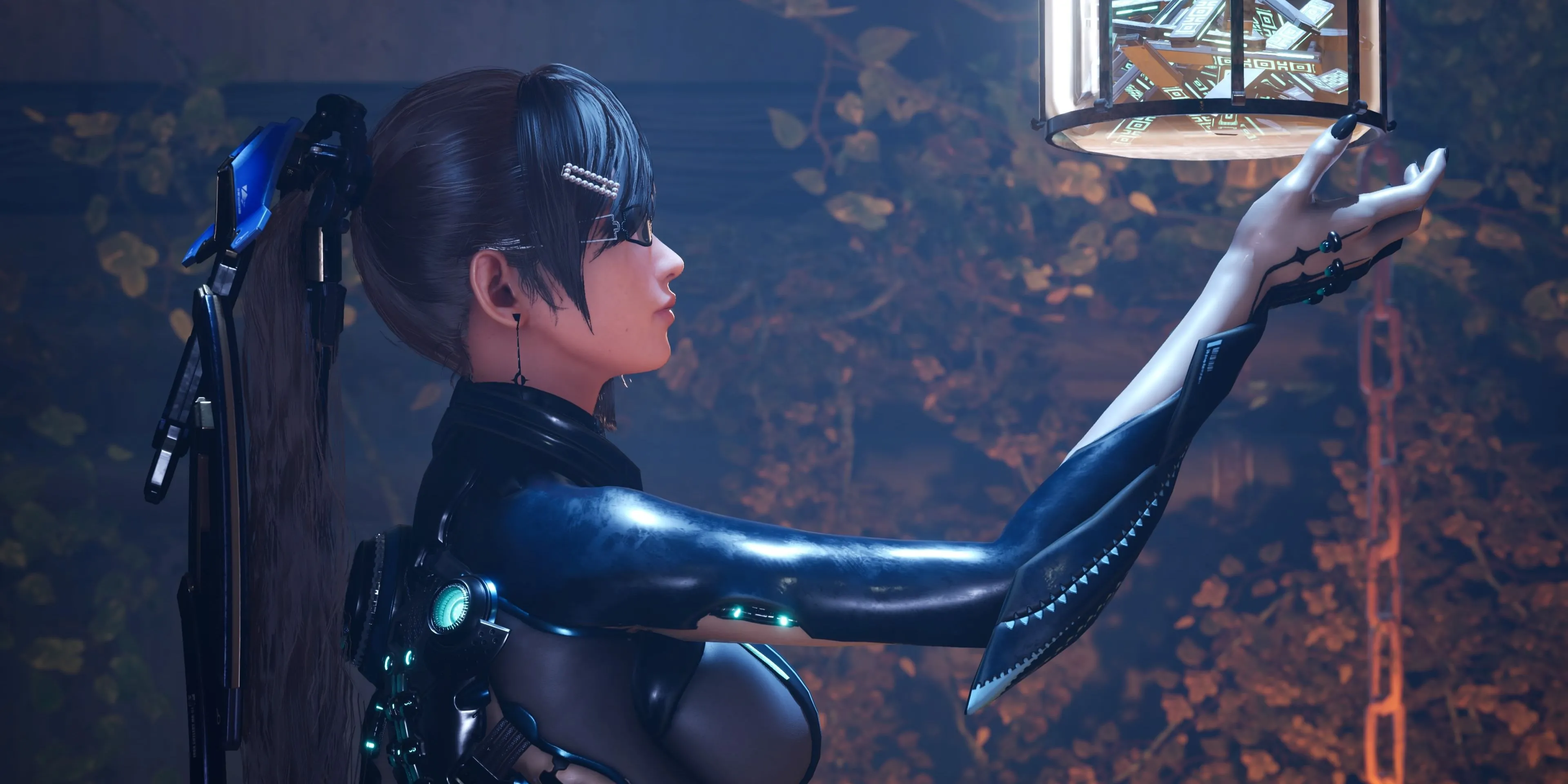 Nữ nhân vật chính Eve trong một phân cảnh chiến đấu trong game Stellar Blade