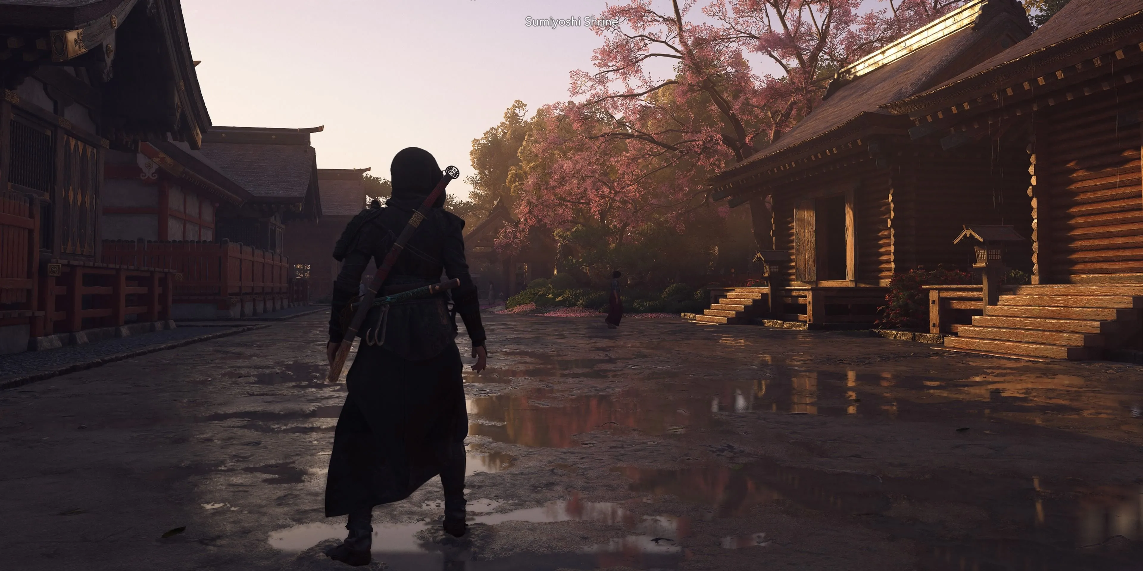 Nữ sát thủ Naoe trong Assassin's Creed Shadows với hiệu ứng ánh sáng Ray Tracing trên PS5 Pro