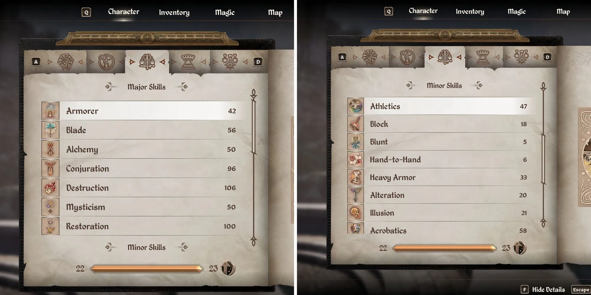 Oblivion Remastered Major Skills