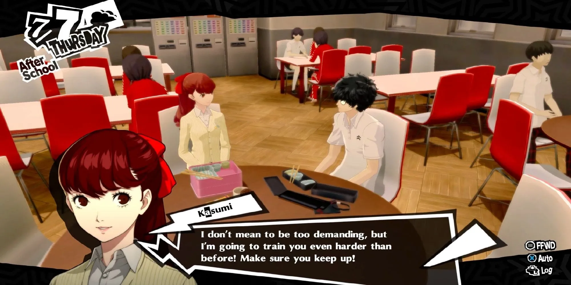 Persona 5 Joker at lunch