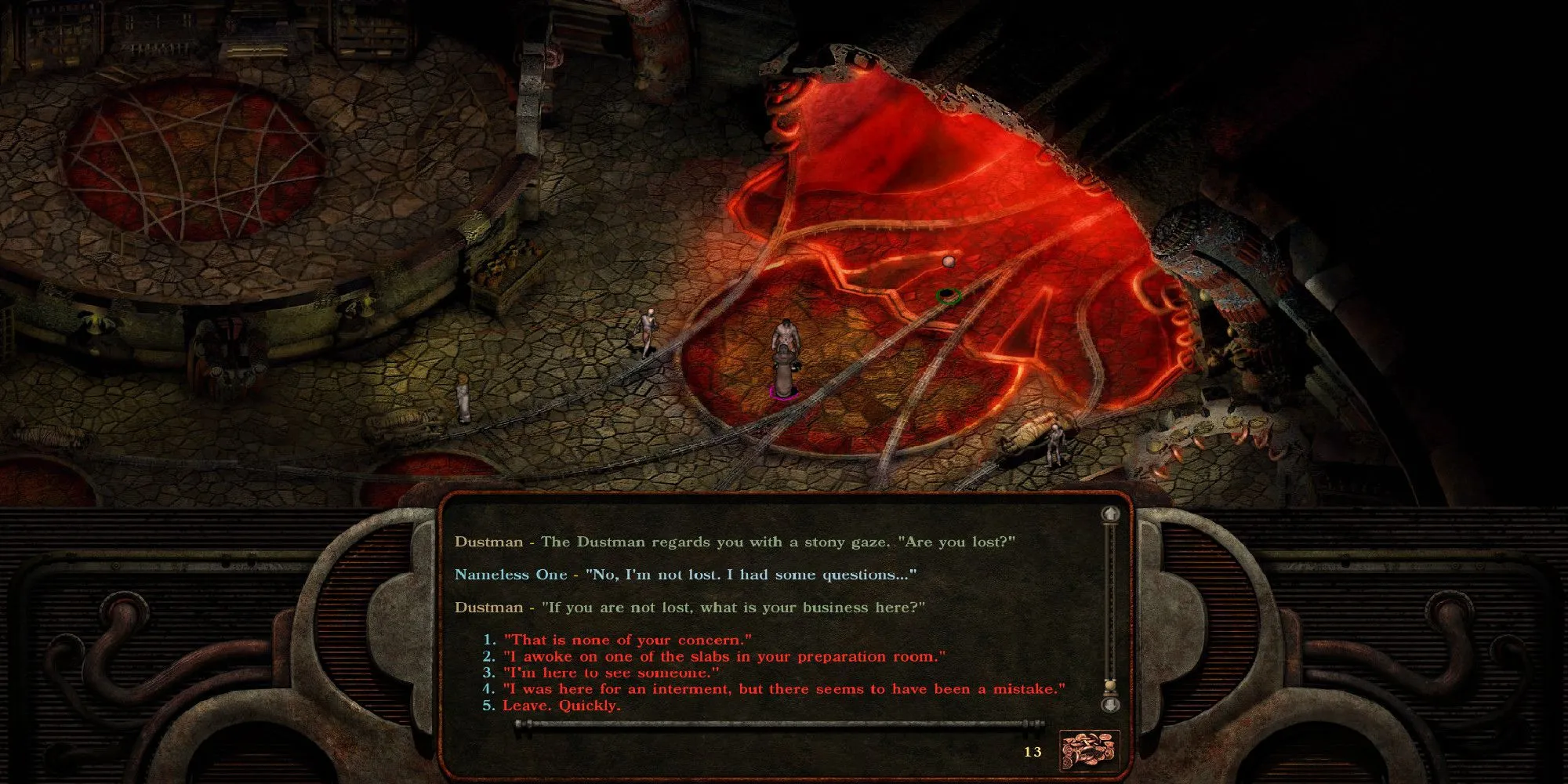 Planescape Torment, TNO nói chuyện với một người đàn ông
