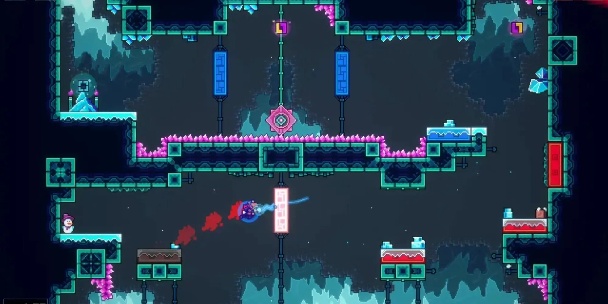 Robot Magbot dùng lực từ nam châm để di chuyển trong game Super Magbot, game platformer không cần nhảy