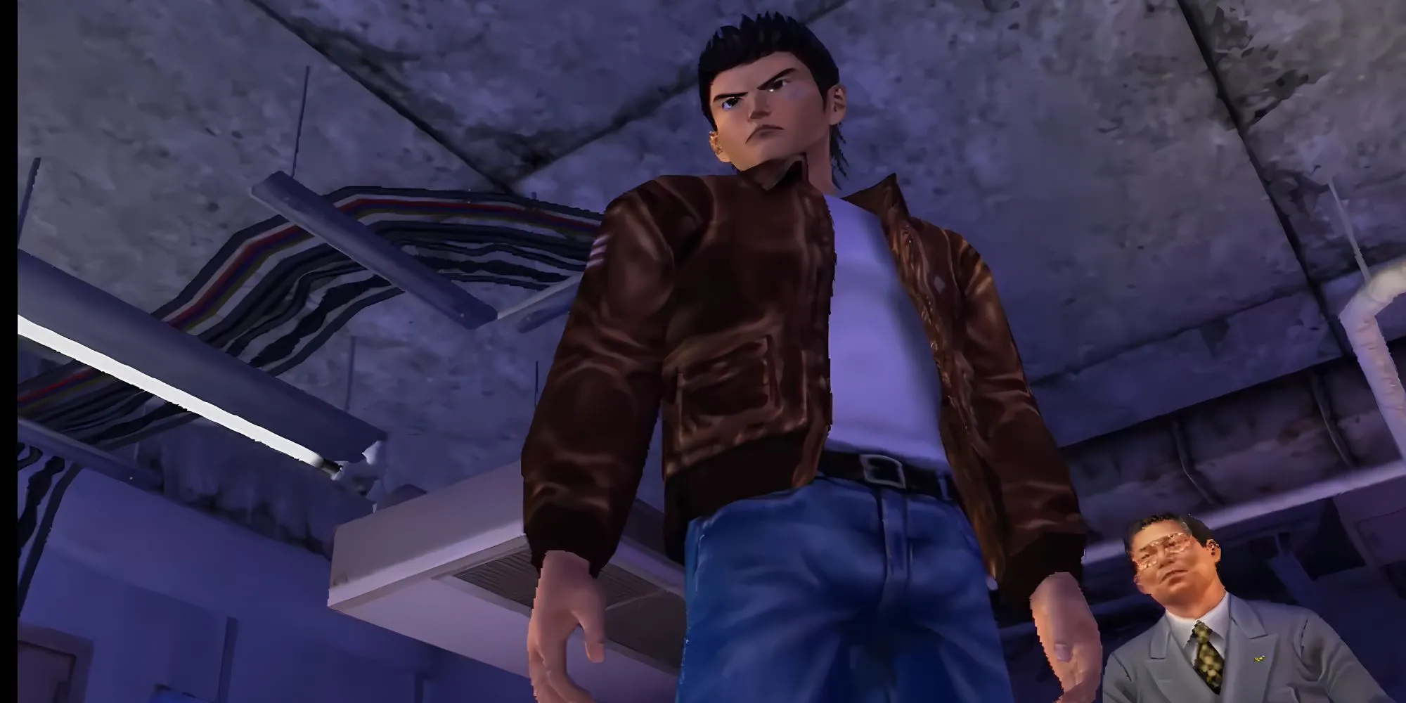 Ryo Hazuki và Hidekazu Yukawa trong bản demo What's Shenmue?