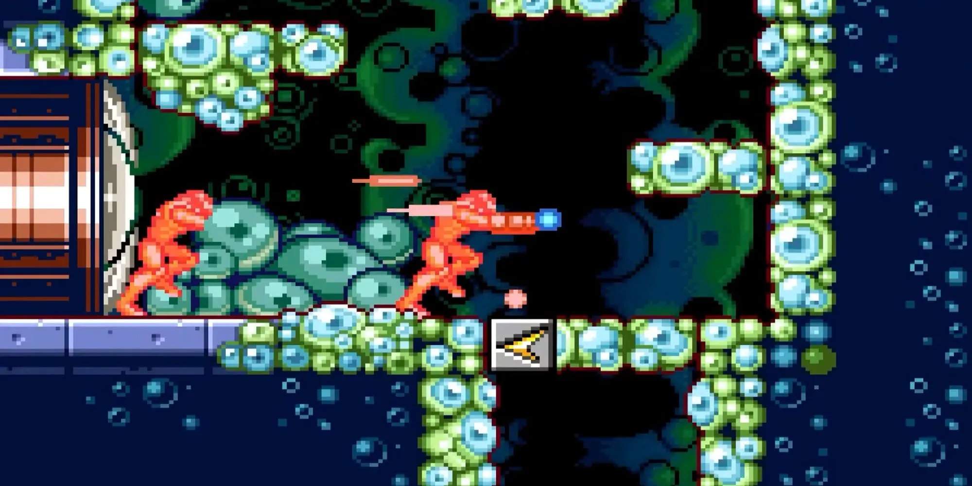 Samus Aran kích hoạt Speed Booster lao đi trong Metroid Zero Mission