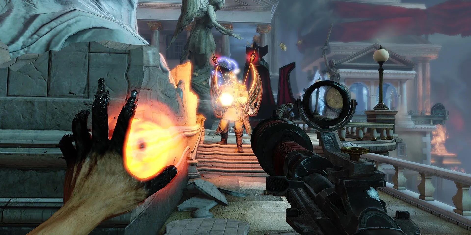Sử dụng Vigor trong một pha giao tranh ở BioShock Infinite