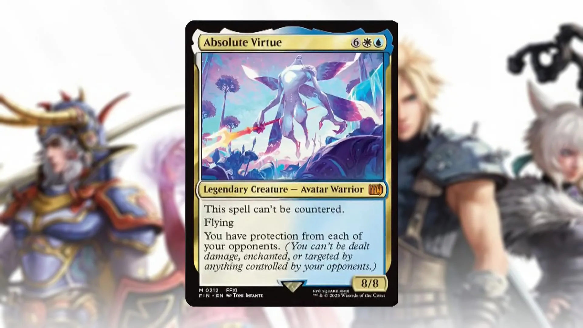 Absolute Virtue (FFXI): Boss Khó Nhất Trở Thành Thẻ Bài MTG Cực Mạnh 1 Thẻ bài Absolute Virtue Magic: The Gathering, sinh vật huyền thoại 8/8 từ Final Fantasy XI