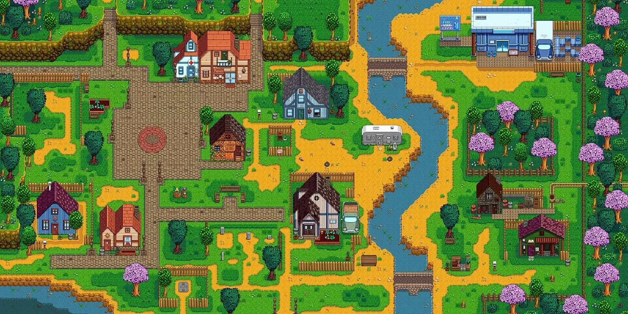 Thị trấn Pelican trong game Stardew Valley