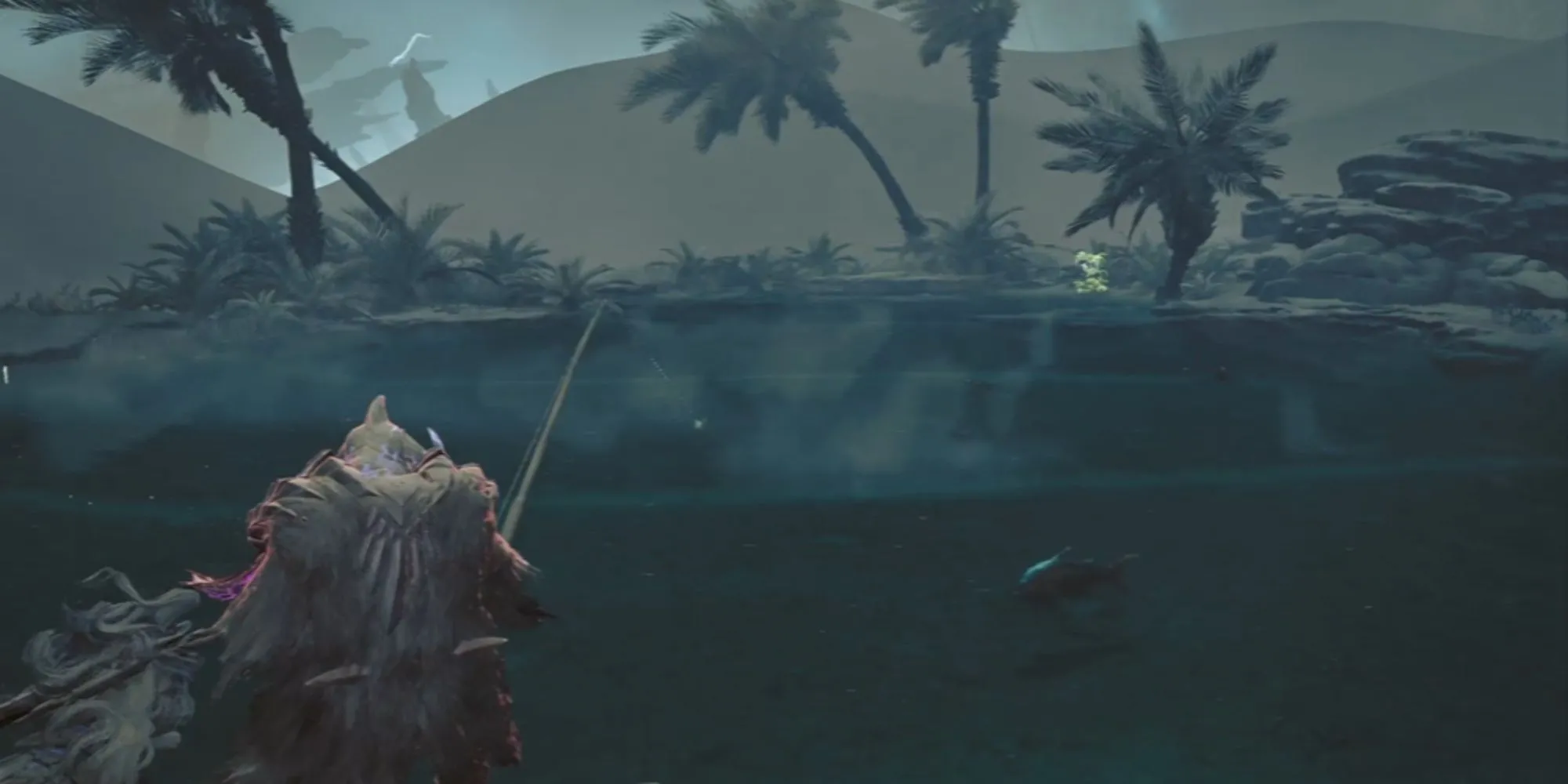 Hướng dẫn Chi tiết về Câu Cá trong Monster Hunter Wilds: Vị trí và Lợi ích 1 Thợ săn đang câu cá trong một dòng suối ở Monster Hunter Wilds