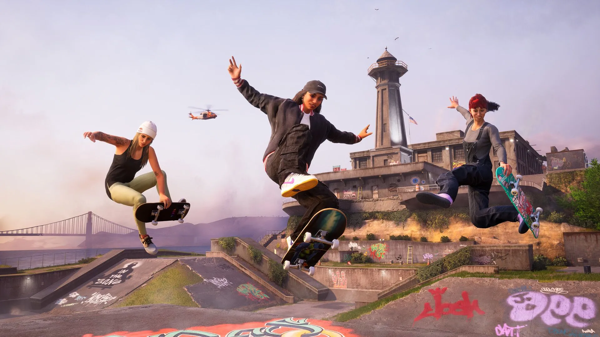 Tony Hawk thực hiện cú trick trên không trong game Tony Hawk's Pro Skater 3+4