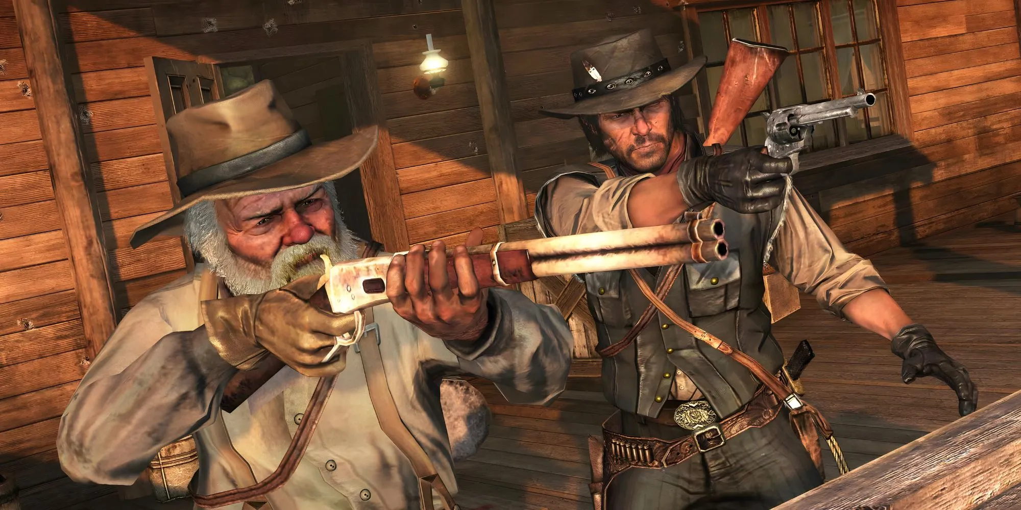 Uncle và John Marston ở cuối game Red Dead Redemption