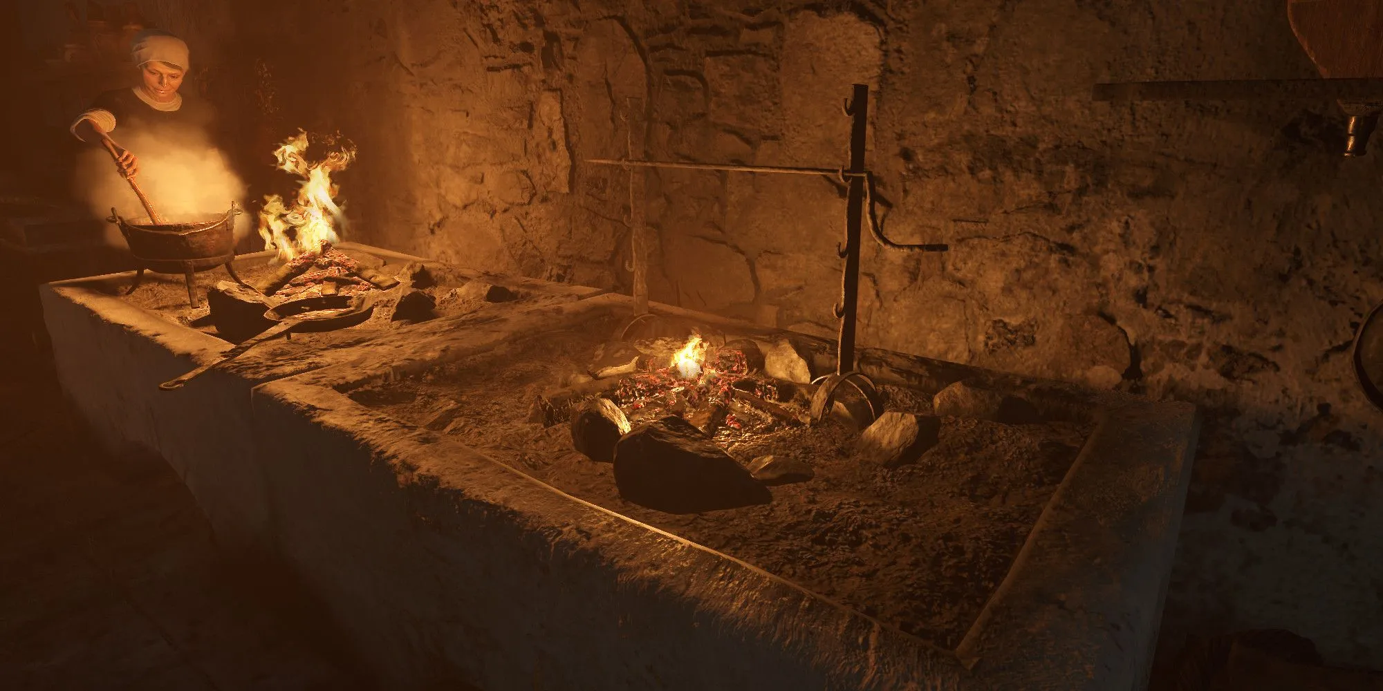 Vị trí lò sưởi đầu tiên ở nhà bếp phía Maiden, Lâu đài Trosky, Kingdom Come Deliverance 2