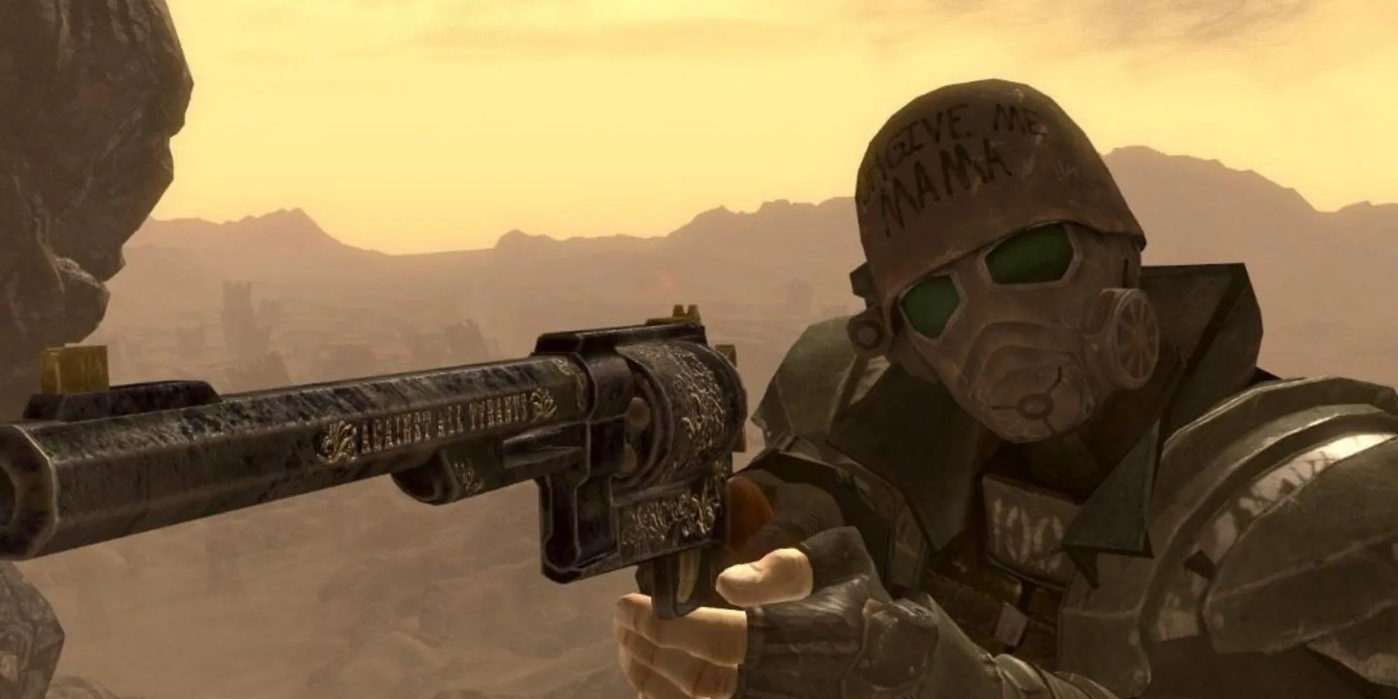 Vũ khí và trang phục NCR Ranger trong Fallout: New Vegas, một game RPG của Zenimax và Obsidian