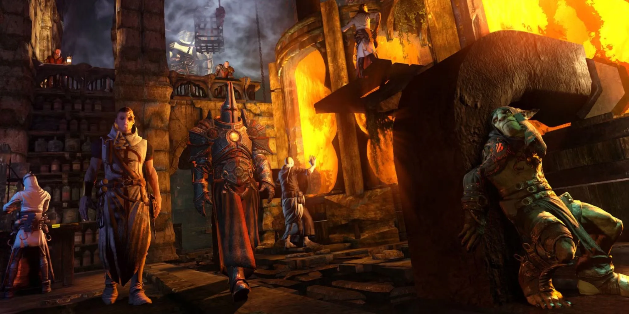 Yêu tinh Styx đang quan sát từ trên cao trong Styx Master of Shadows, chuẩn bị sử dụng kỹ năng nhân bản