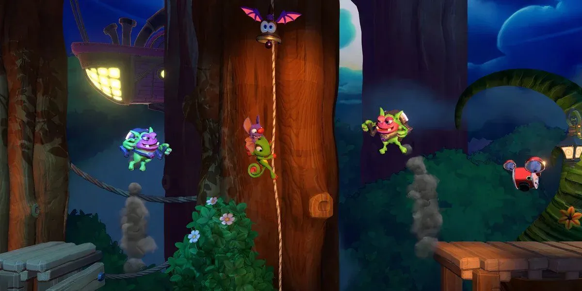 Yooka và Laylee trong game Yooka-Laylee and the Impossible Lair, một tựa game platformer đầy màu sắc