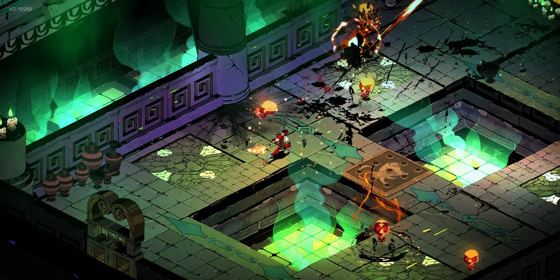 Zagreus sử dụng ngọn giáo chiến đấu trong game Hades