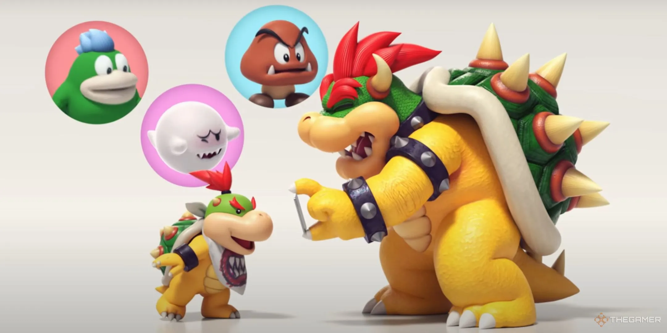 Bowser và Baby Bowser tượng trưng cho việc thêm bạn bè vào GameChat trên Switch 2