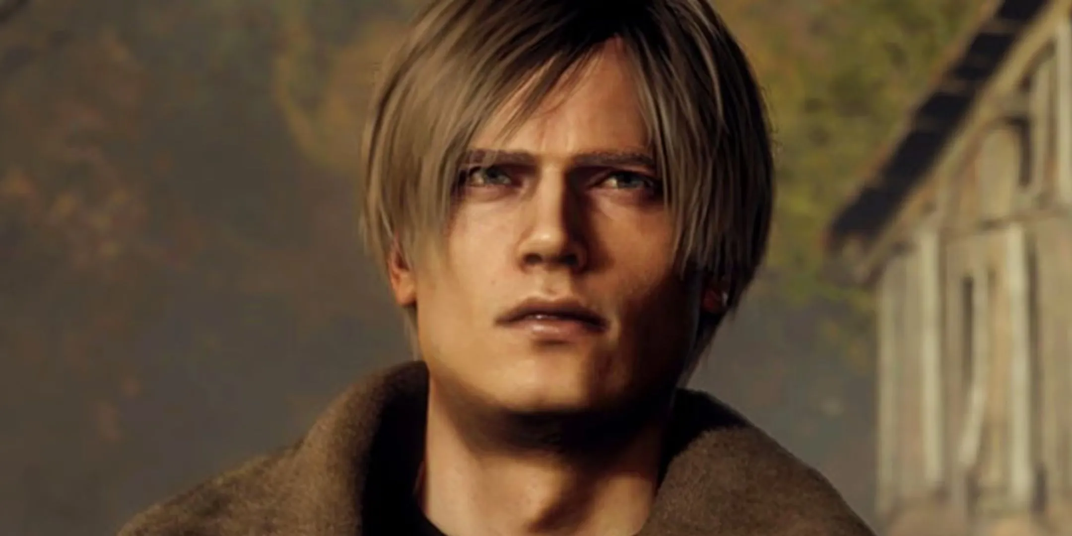 Hình ảnh Leon S. Kennedy trong Resident Evil 4 Remake với vẻ mặt trầm tư
