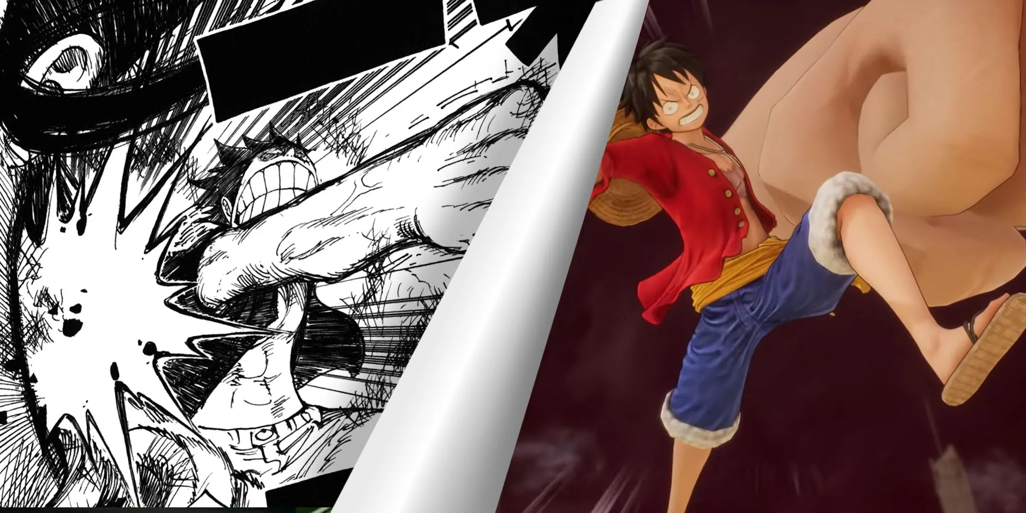 Game One Piece Mới Sắp Ra Mắt? Hé Lộ Đầy Hứa Hẹn Từ One Piece Day 2025 1 Luffy One Piece trong manga và tạo hình trong game, so sánh phong cách đồ họa game One Piece Odyssey