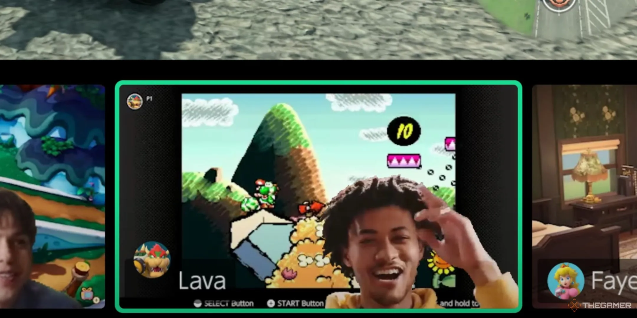 Một người đàn ông sử dụng tính năng gọi video GameChat trên Nintendo Switch 2