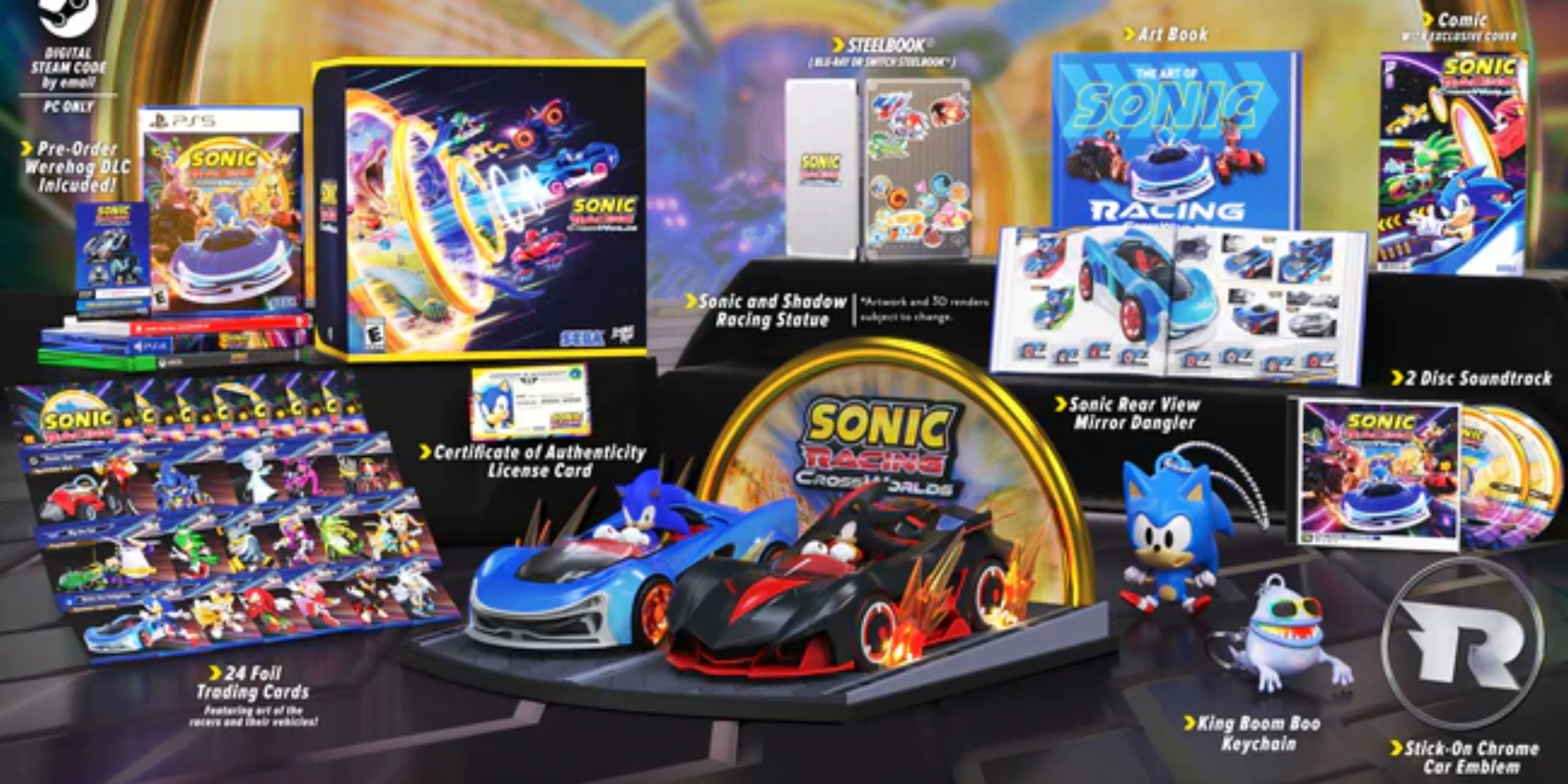 Nội dung chi tiết của gói Sonic Racing CrossWorlds Collector's Edition