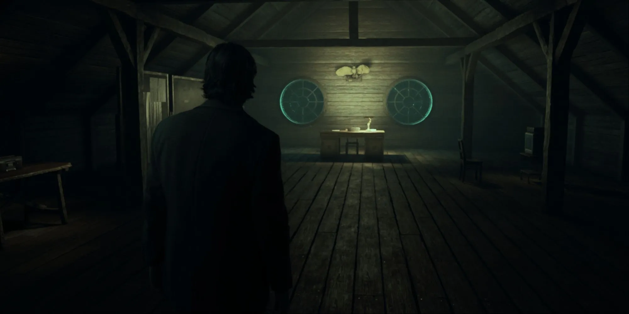 Alan Wake bước qua cánh cửa xoắn ốc tại Viện Dưỡng lão Valhalla và gặp chính bản thân mình