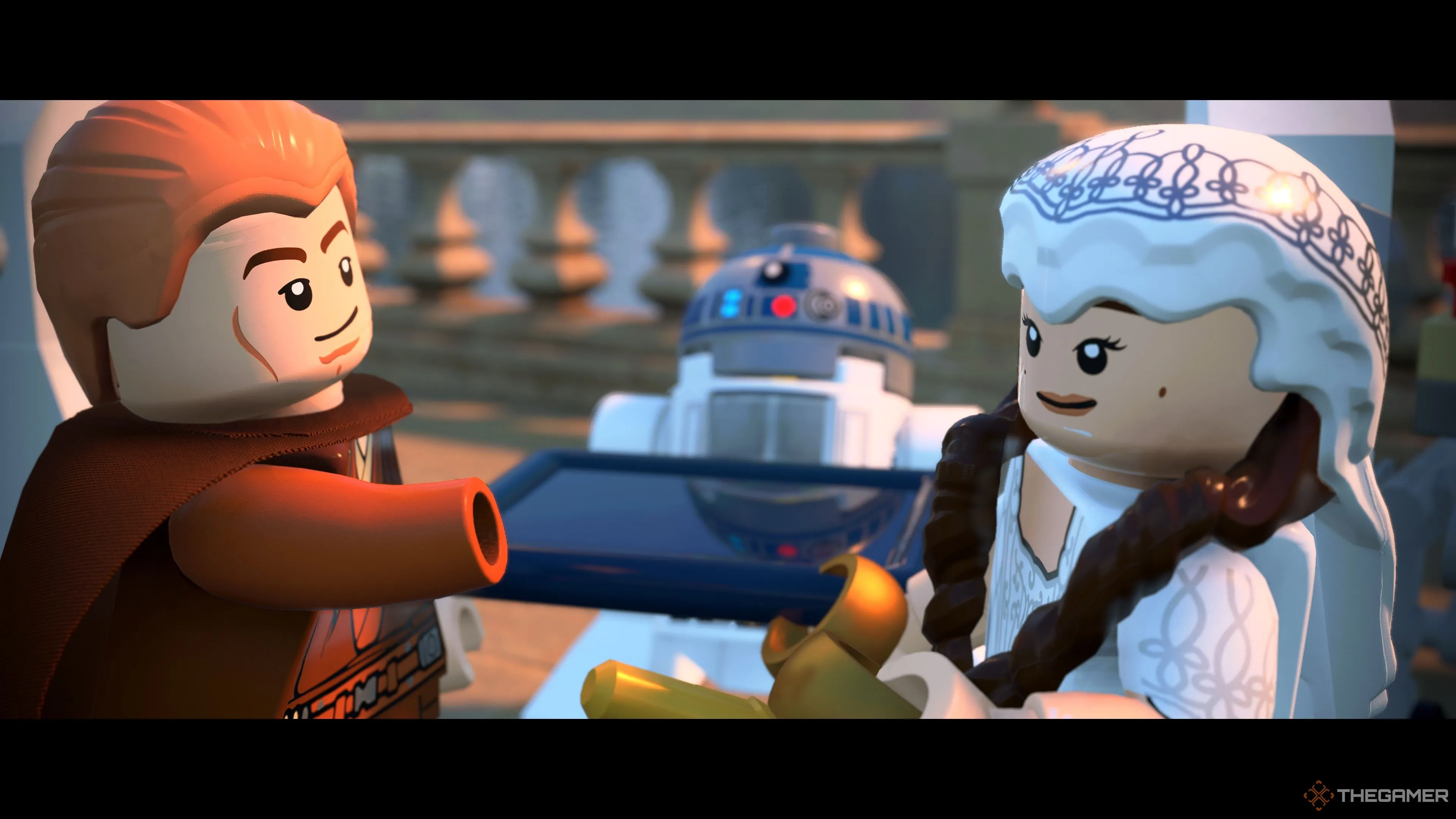 Anakin Skywalker và Padmé Amidala trong đám cưới ở Lego Star Wars The Skywalker Saga