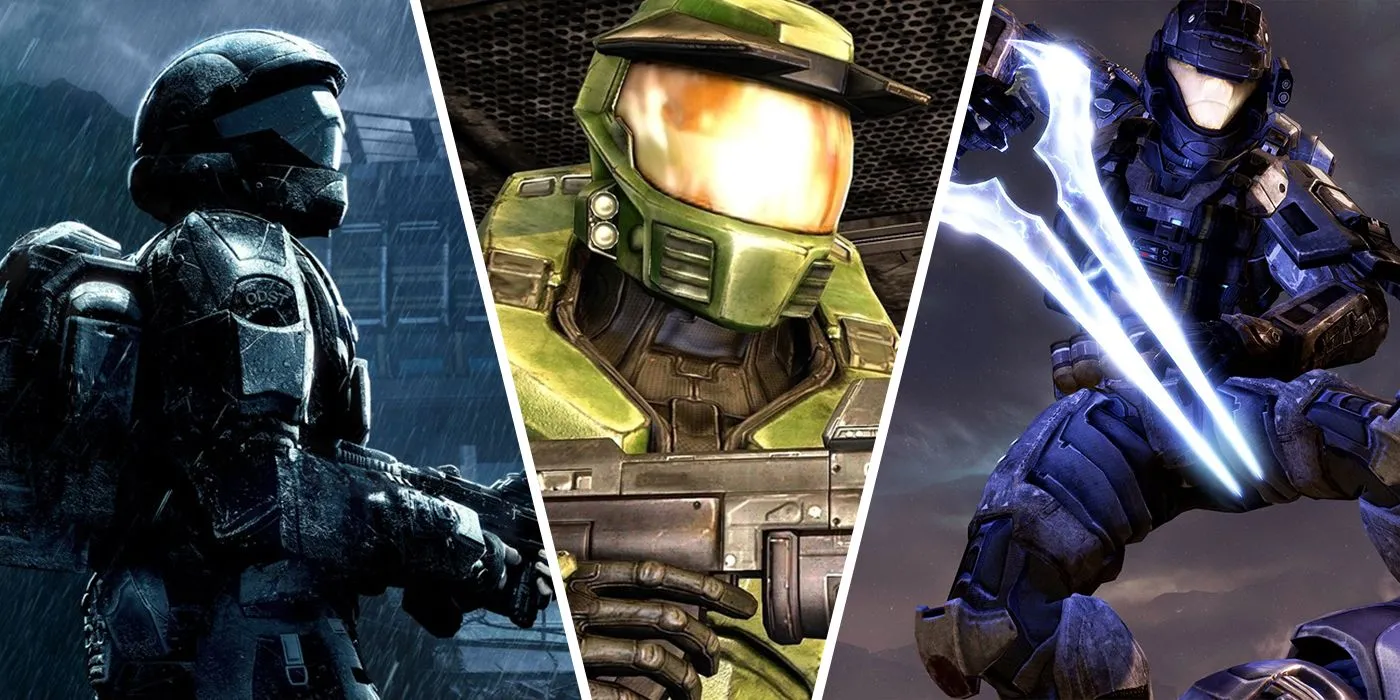 Ba nhân vật biểu tượng Master Chief, Noble Six và The Rookie từ bộ sưu tập Halo: The Master Chief Collection