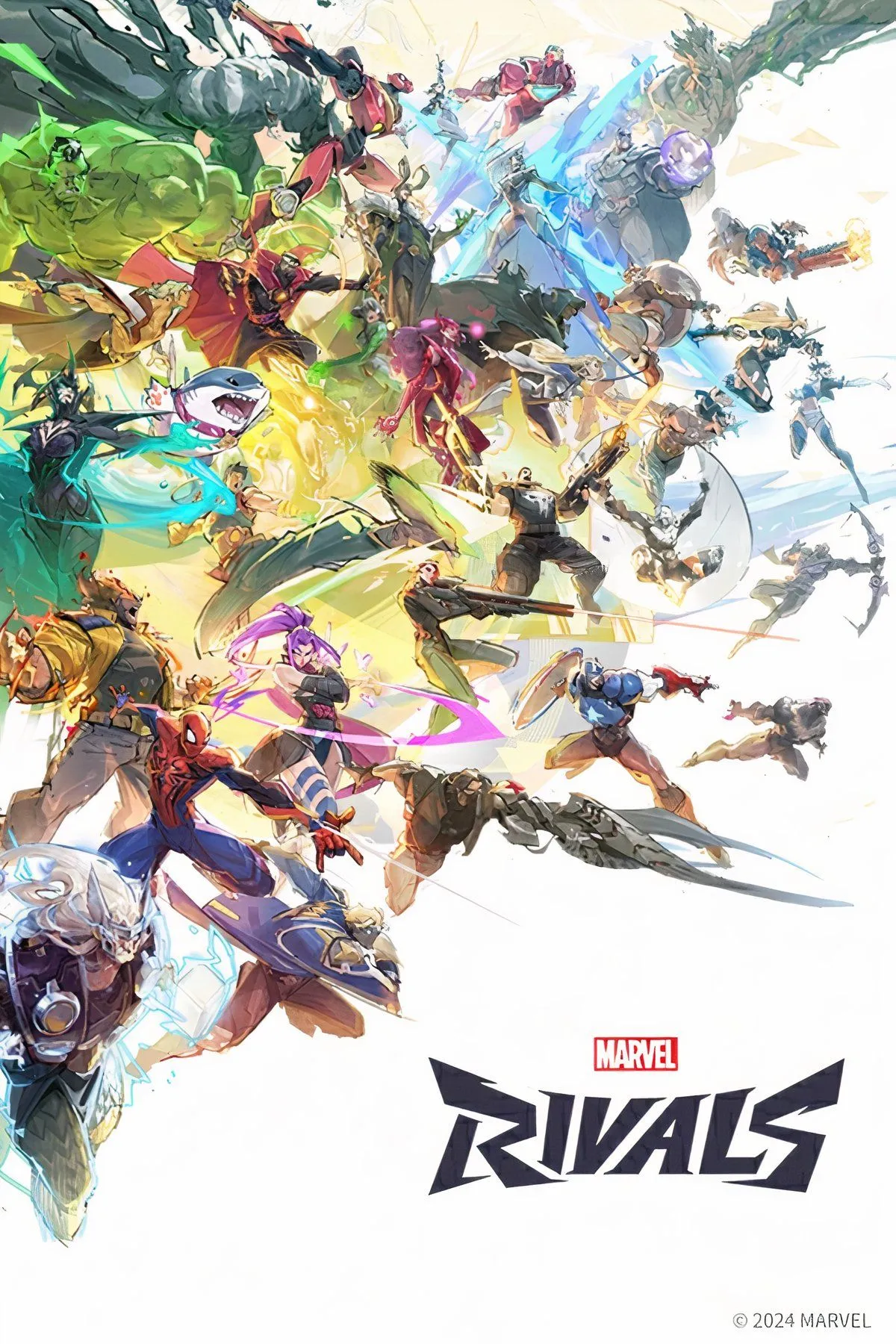 Bìa ảnh đại diện tổng quan về game Marvel Rivals, thể hiện phong cách đồ họa và nhân vật đa dạng.