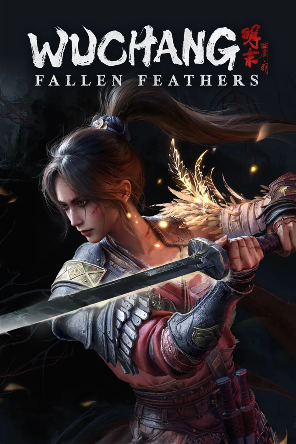 Bìa chính game Wuchang Fallen Feathers với nhân vật chính và bối cảnh u ám