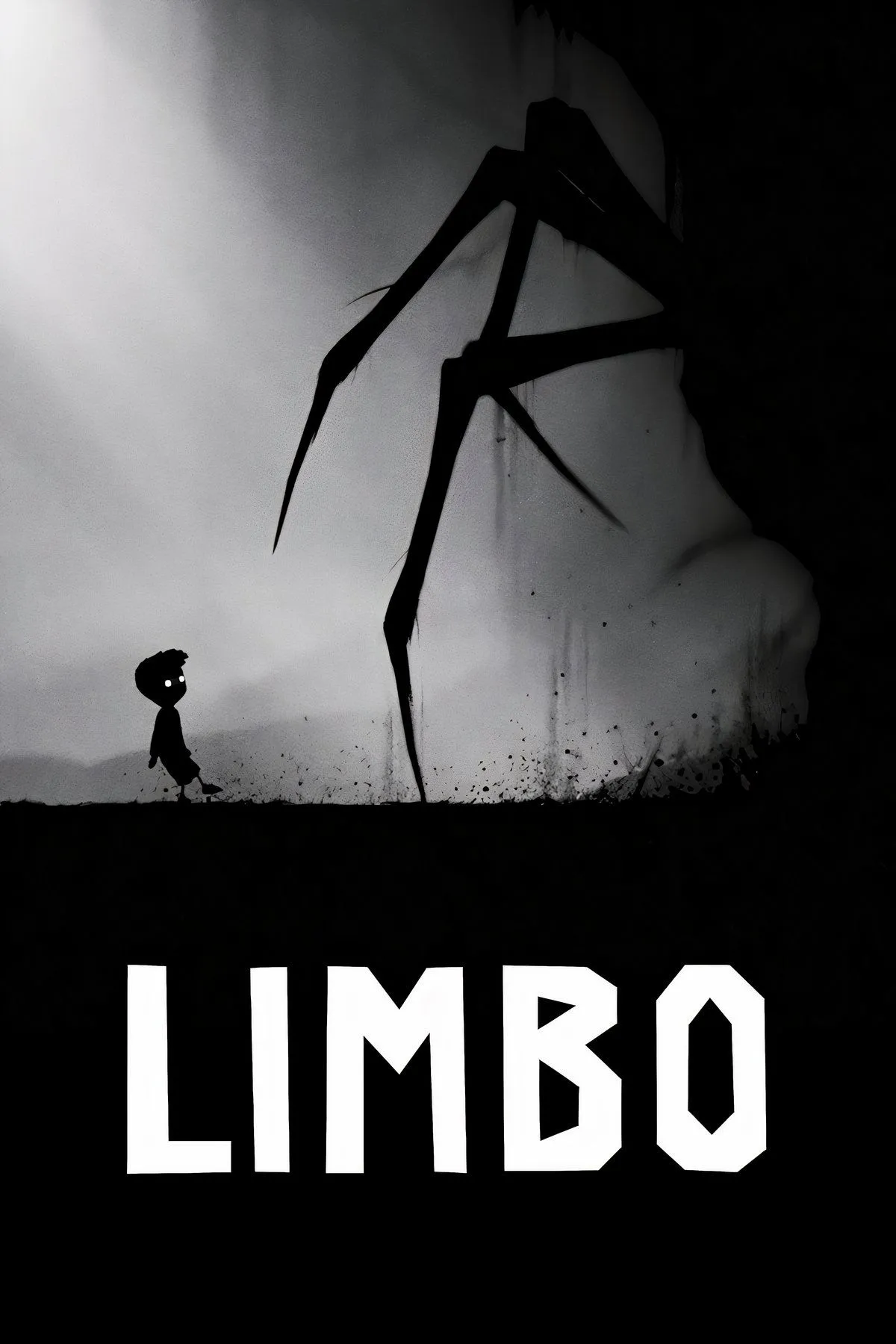 Bìa game phiêu lưu kinh dị Limbo, nổi bật với hình ảnh cậu bé đơn độc trong khung cảnh đen trắng ám ảnh.
