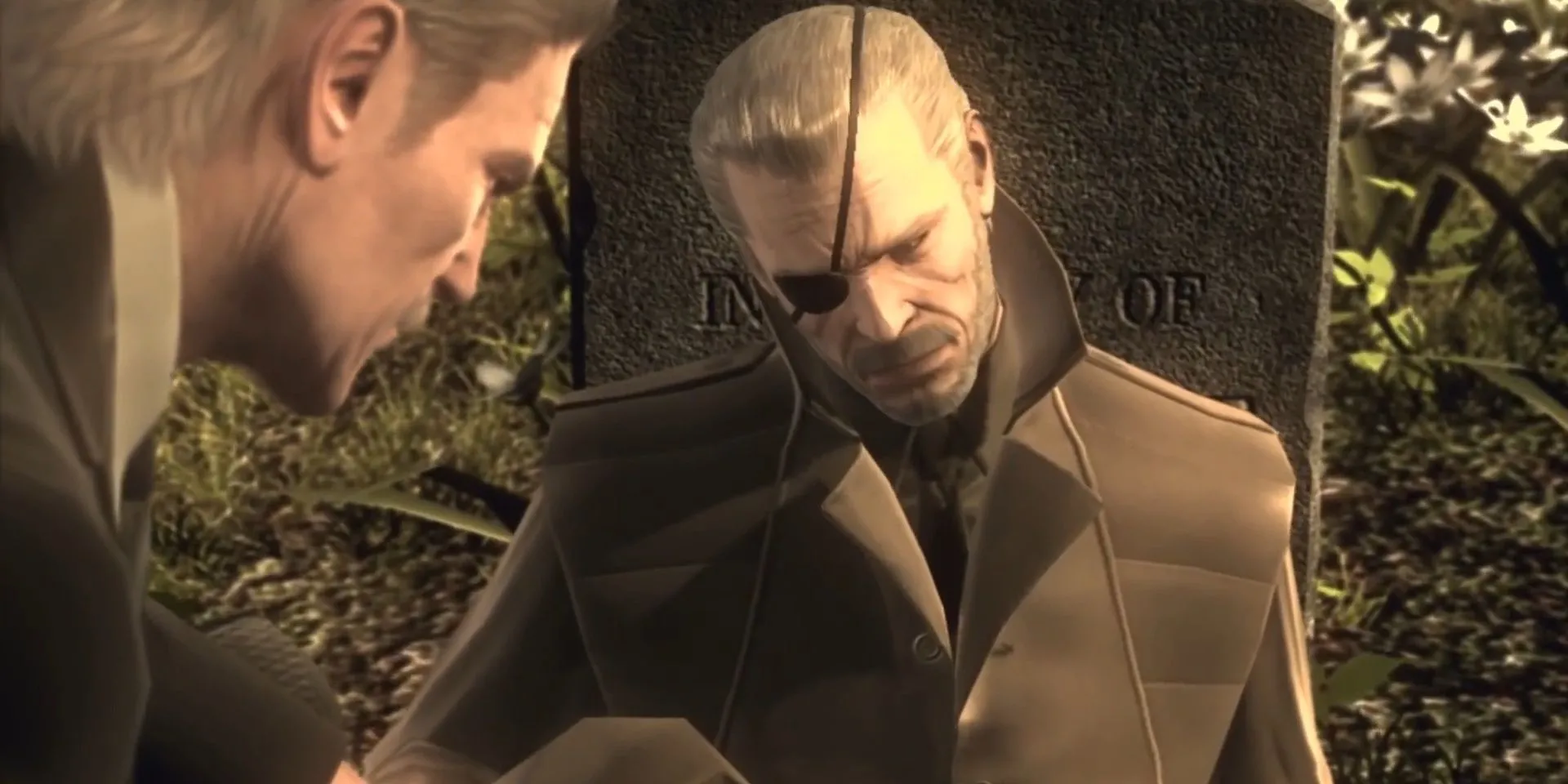 Big Boss và Solid Snake tại nghĩa trang trong Metal Gear Solid 4.