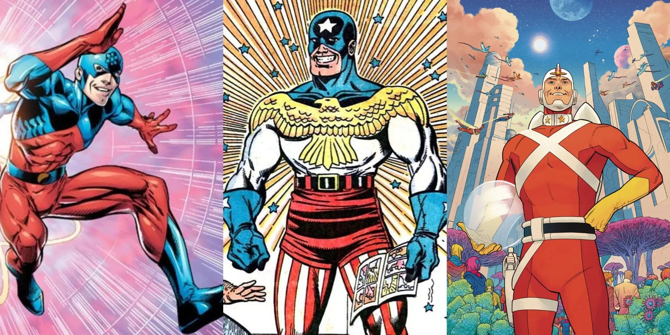 Bộ ba siêu anh hùng The Atom, General Glory và Adam Strange trong vũ trụ DC Comics