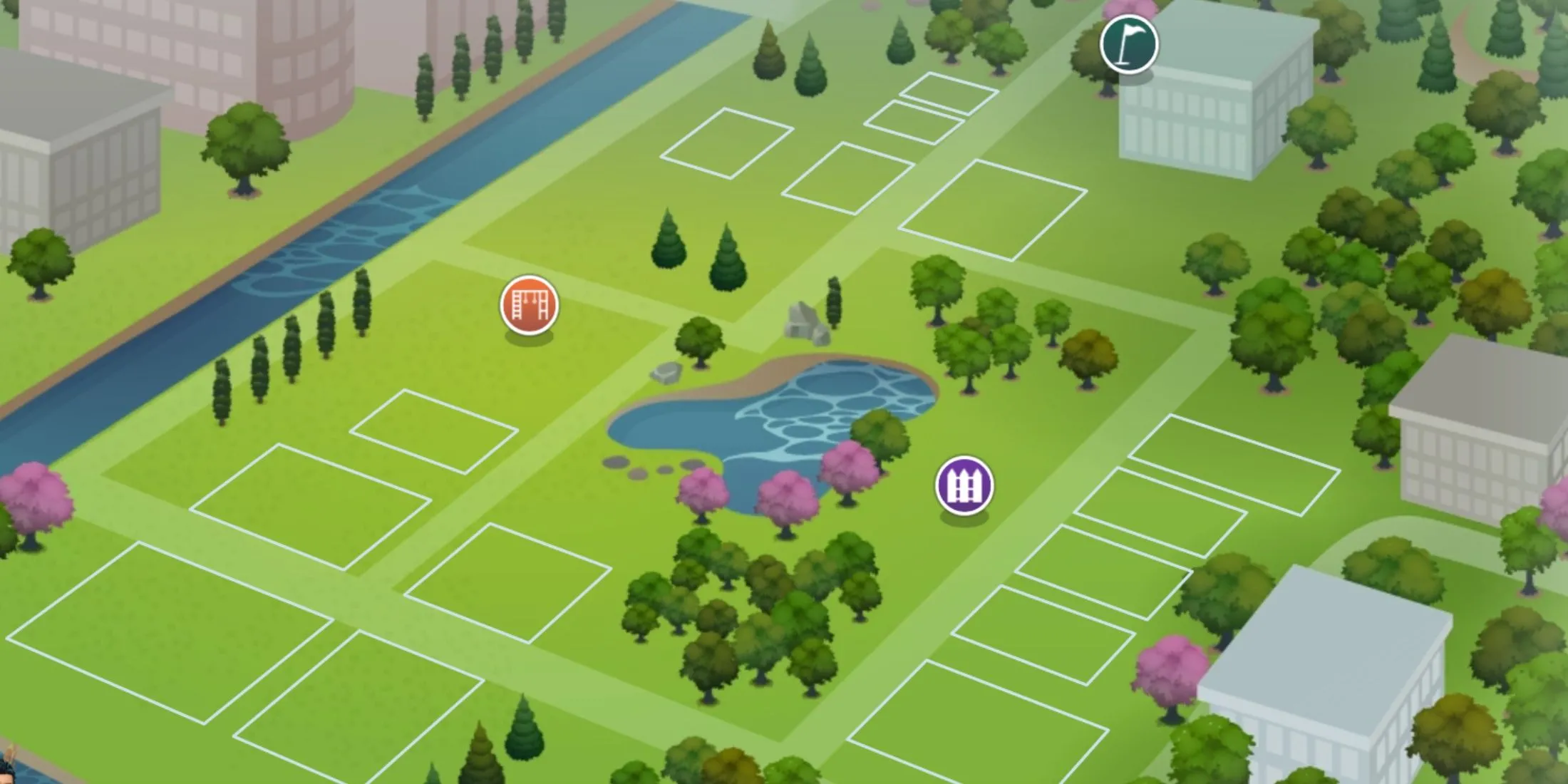 Các lô đất trống tại Newcrest, thế giới sáng tạo dành cho người chơi The Sims 4