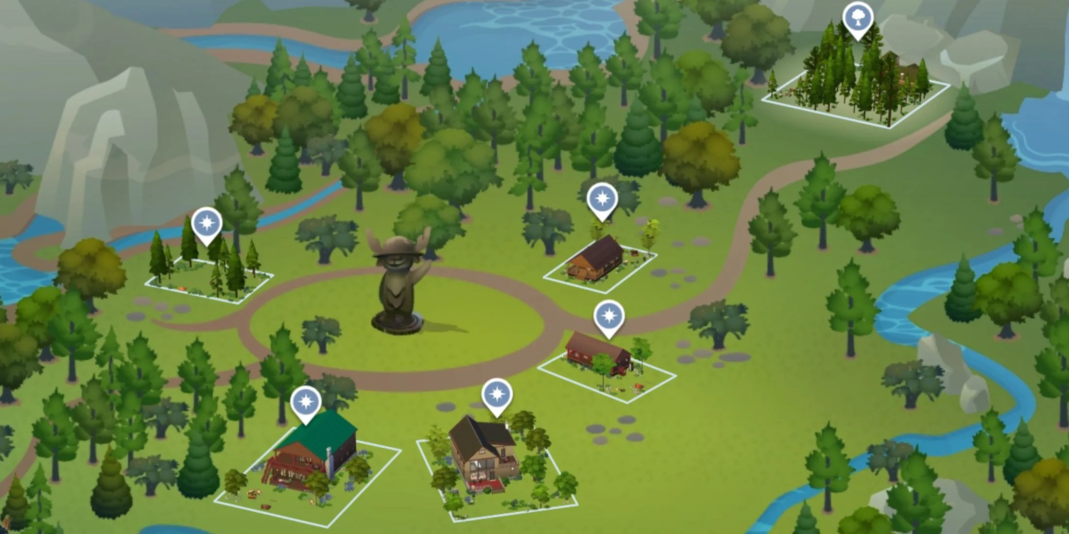 Cảnh quan thiên nhiên tại thế giới nghỉ dưỡng Granite Falls The Sims 4