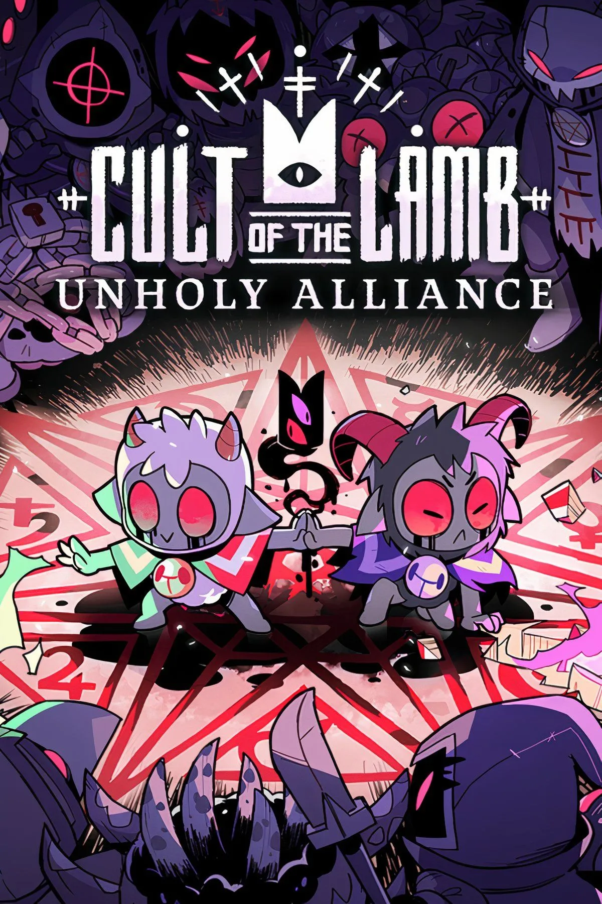 Cult of the Lamb chú Cừu đang thực hiện nghi lễ