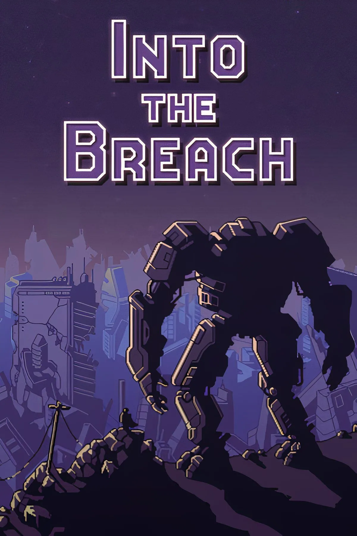 Đội hình robot trong game chiến thuật theo lượt Into the Breach đang đối mặt với quái vật Vek.
