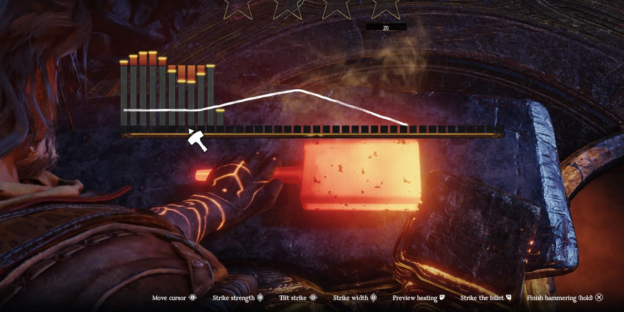 Giao diện hệ thống rèn vũ khí tại lò rèn trong game Blades of Fire