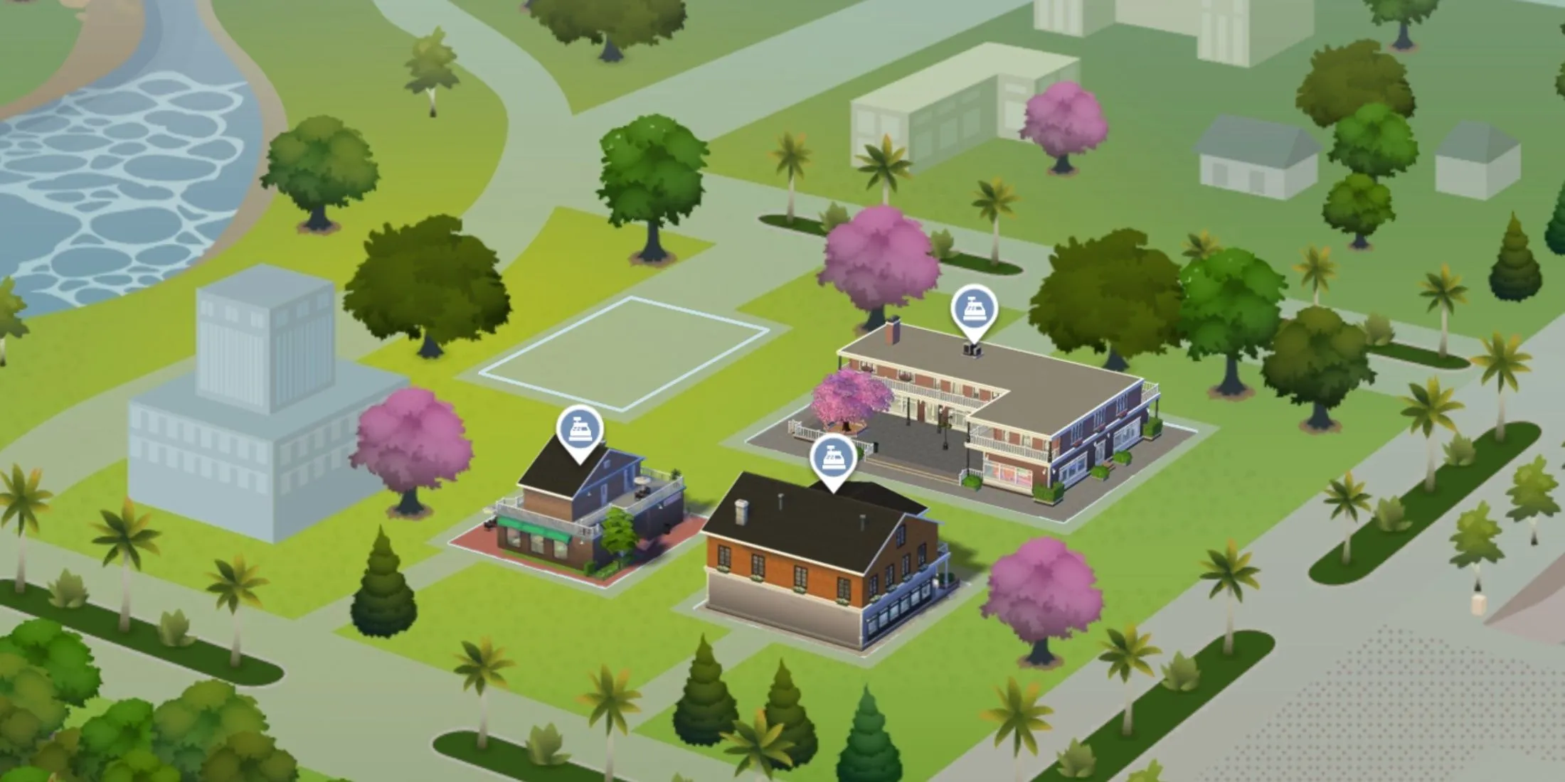Góc phố thương mại Magnolia Promenade trong gói mở rộng Get To Work The Sims 4