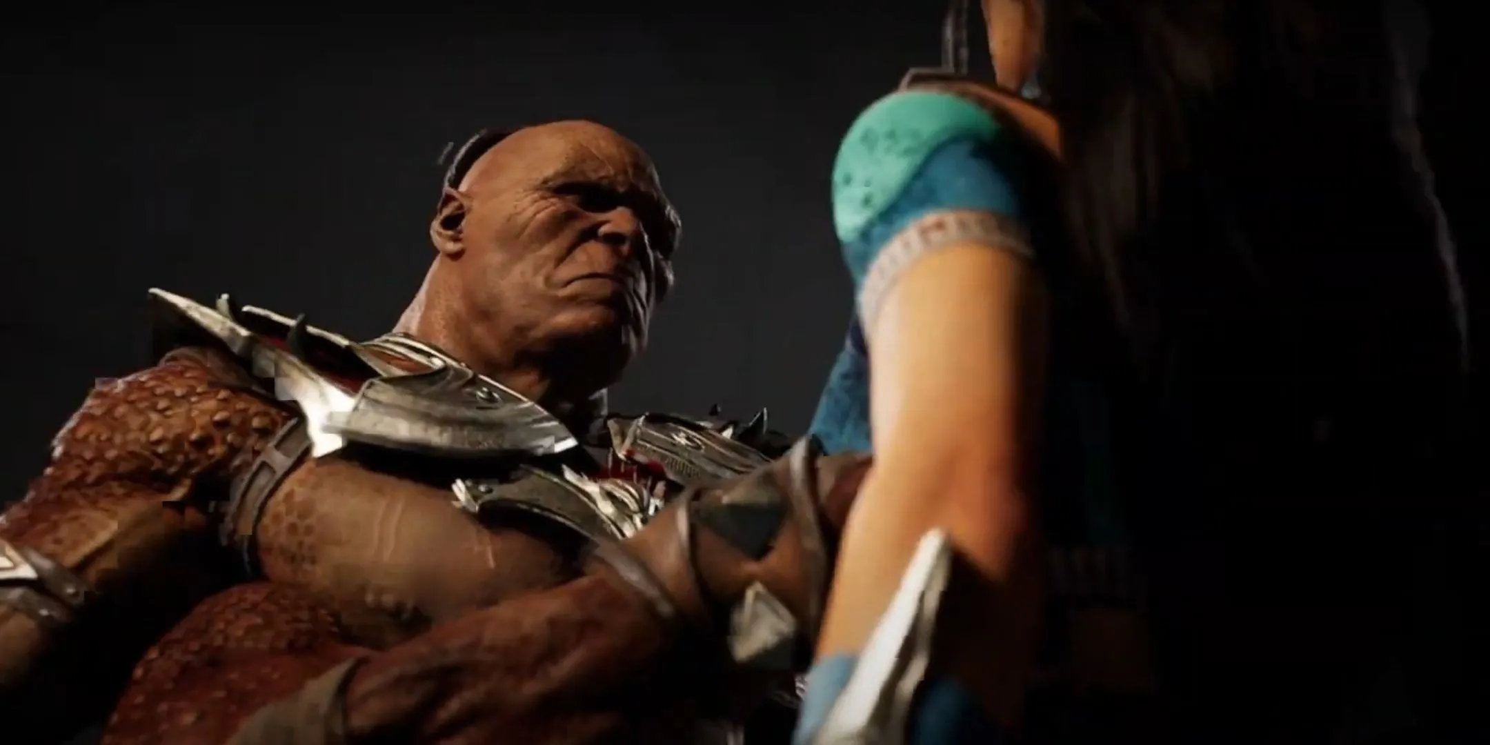 Goro thực hiện Fatality Prince Of Pain lên Sareena trong Mortal Kombat 1