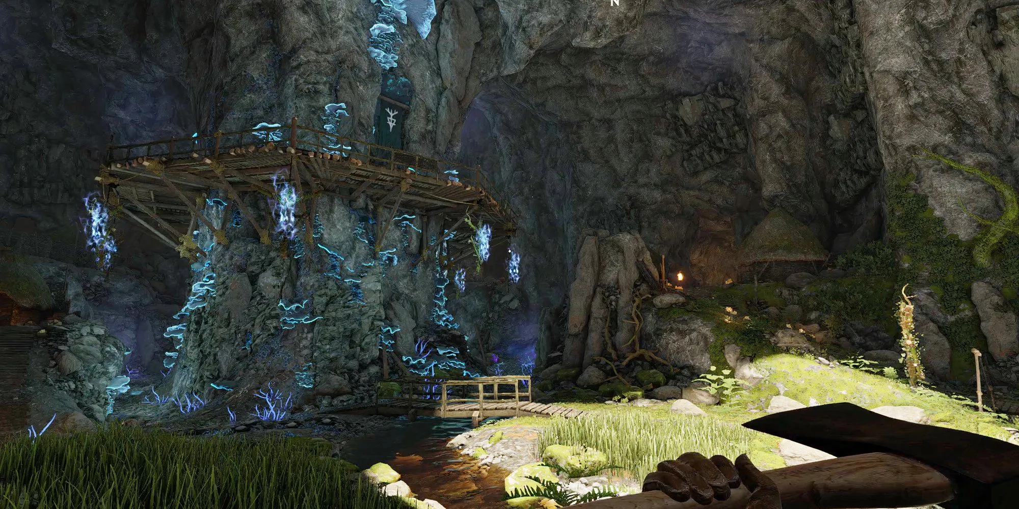 Hang động phát sáng kỳ ảo dưới lòng đất trên hòn đảo Midsummer trong bản mở rộng Atomfall: Wicked Isle