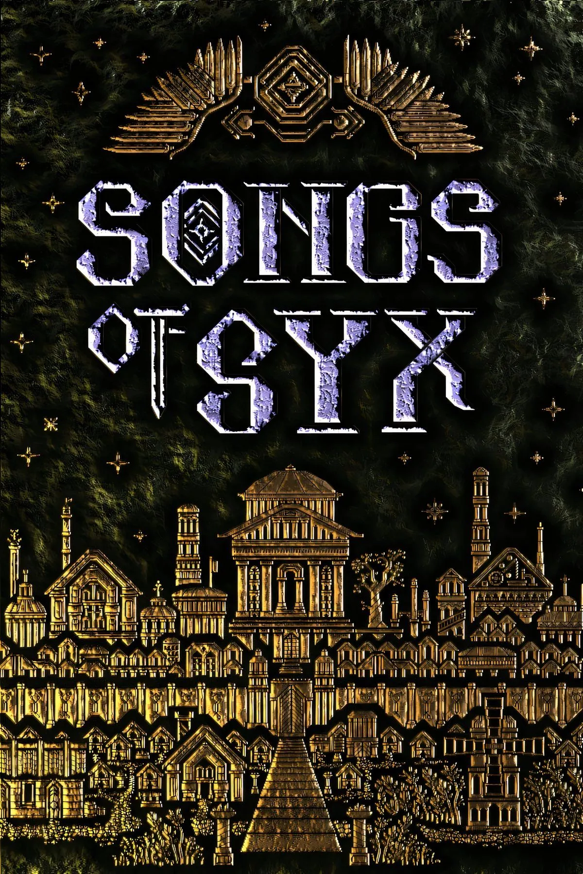 Hình ảnh bao quát một thành phố rộng lớn trong game xây dựng đế chế Songs of Syx, với dân số đông đúc.