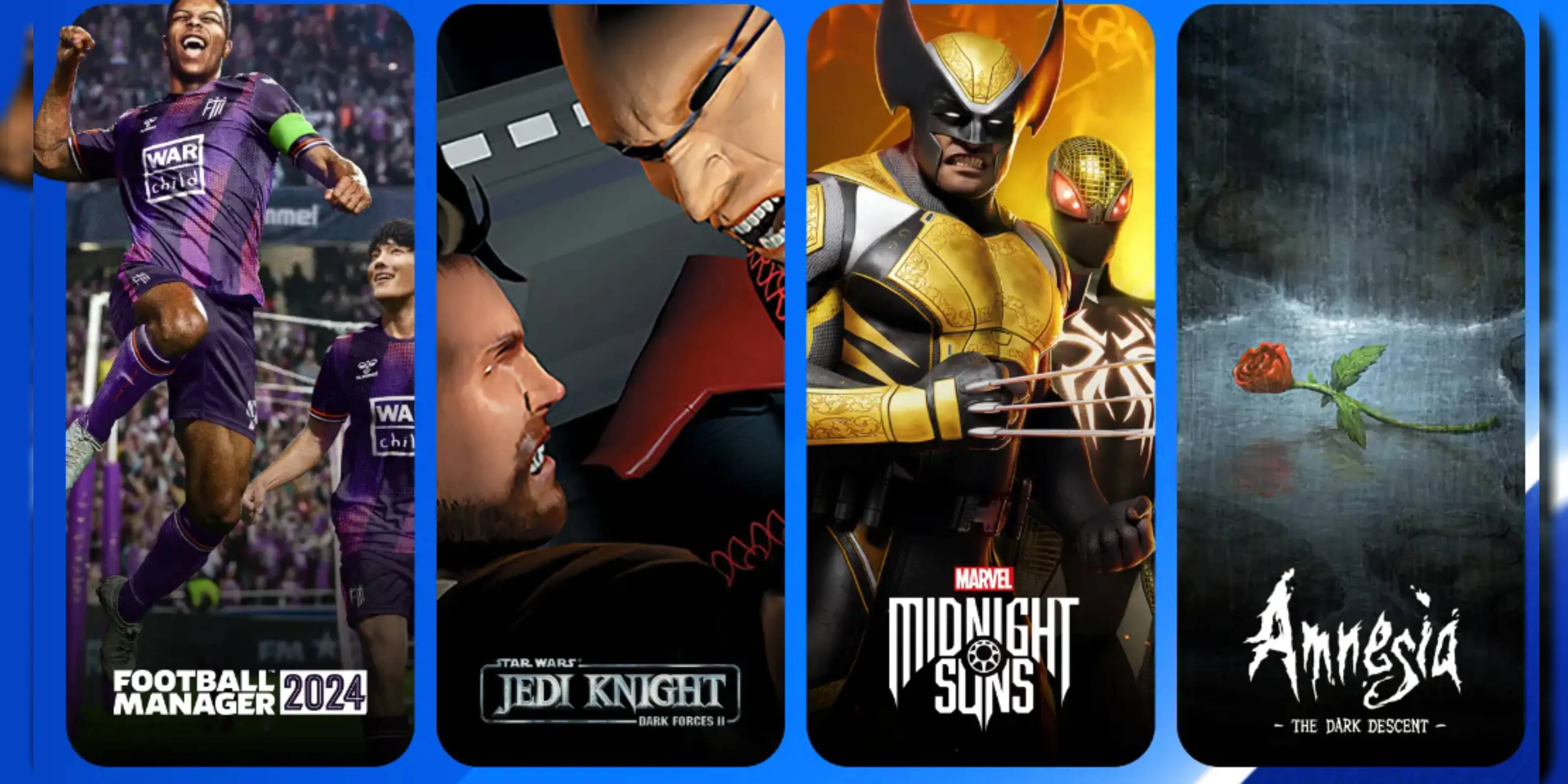Hình ảnh giới thiệu game miễn phí trên Amazon Prime Gaming tháng 7 2025, có logo Marvel's Midnight Suns và các game khác