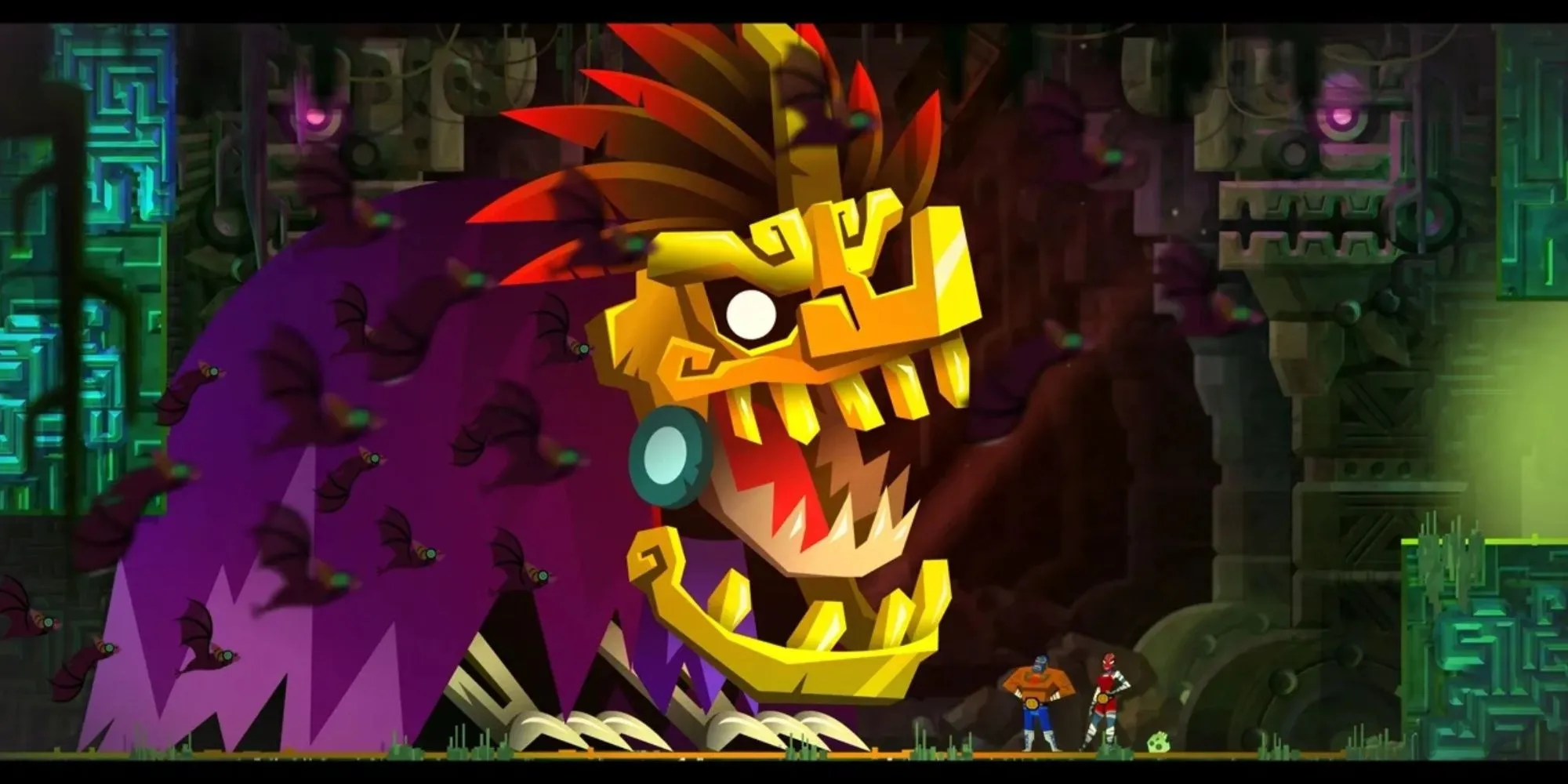 Juan Aguacate, nhân vật chính của game Metroidvania phong cách Lucha Libre Guacamelee 2, đang tung đòn