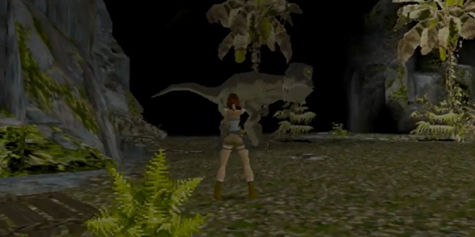 Khoảnh khắc đối đầu bất ngờ với T-Rex trong game Tomb Raider PS1