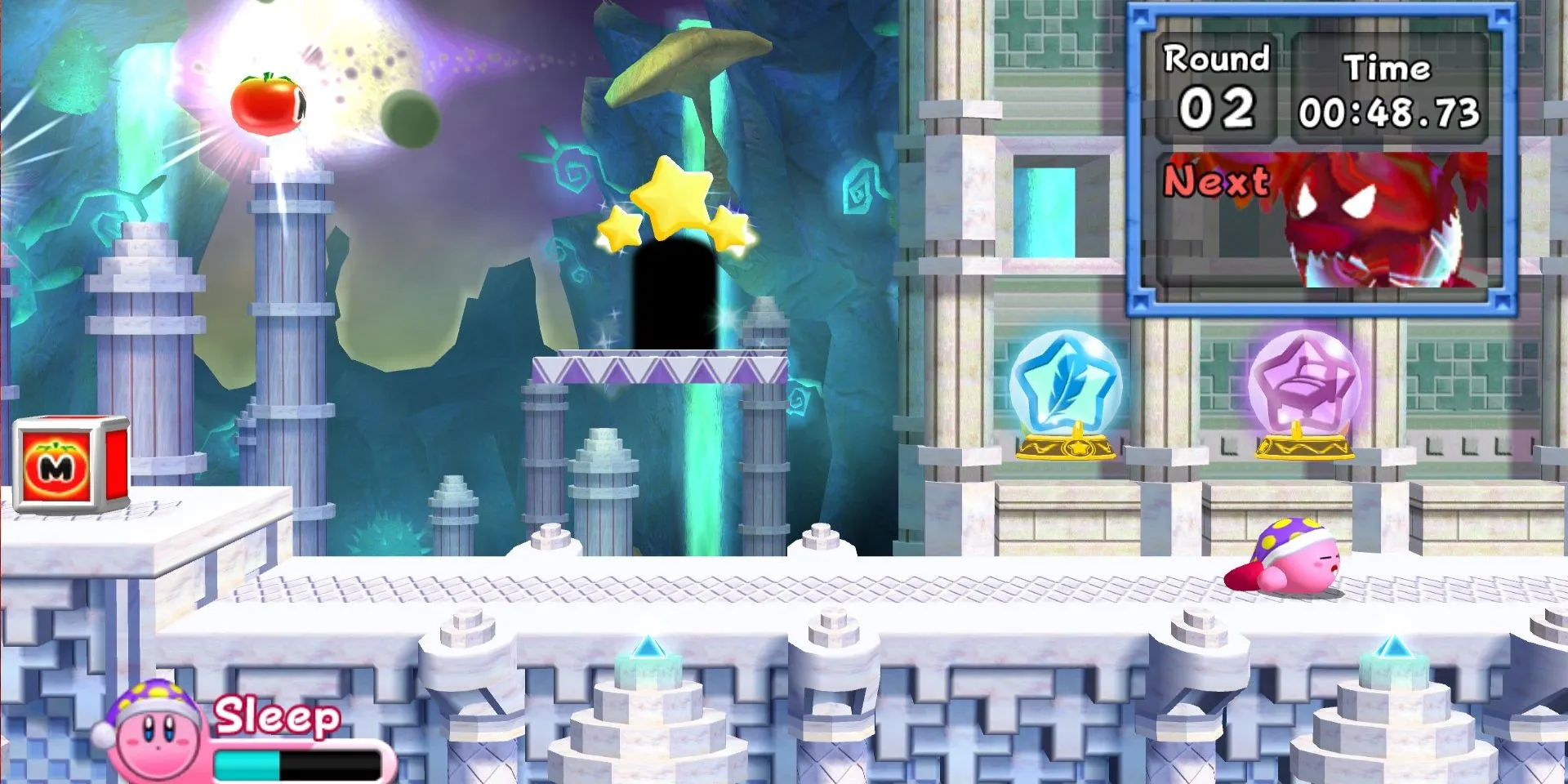 Kirby chiến đấu trong The True Arena, thử thách boss marathon